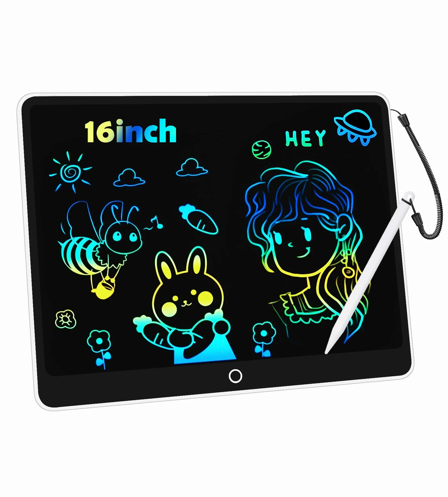 Tavoletta Grafica LCD 16 Pollici, Lavagna Digitale da Disegno con Penna per Bambini 3-12 Anni