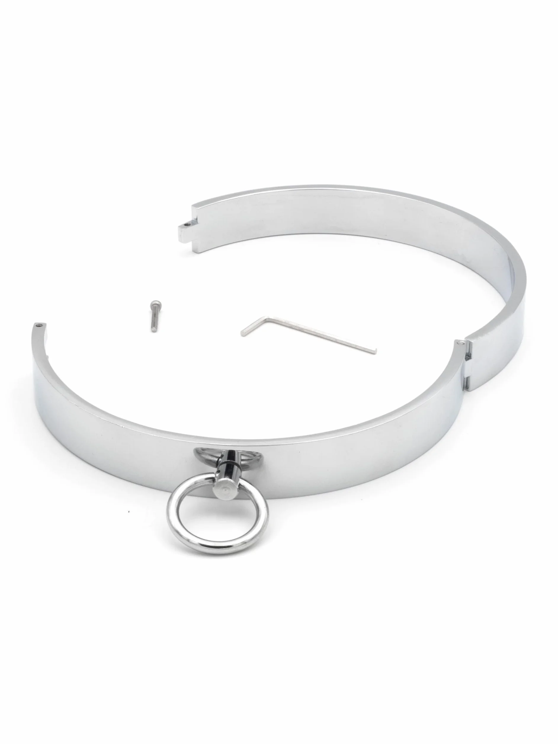 BONDAGERIE® Collare schiava donna uomo metallo anello due grandezze