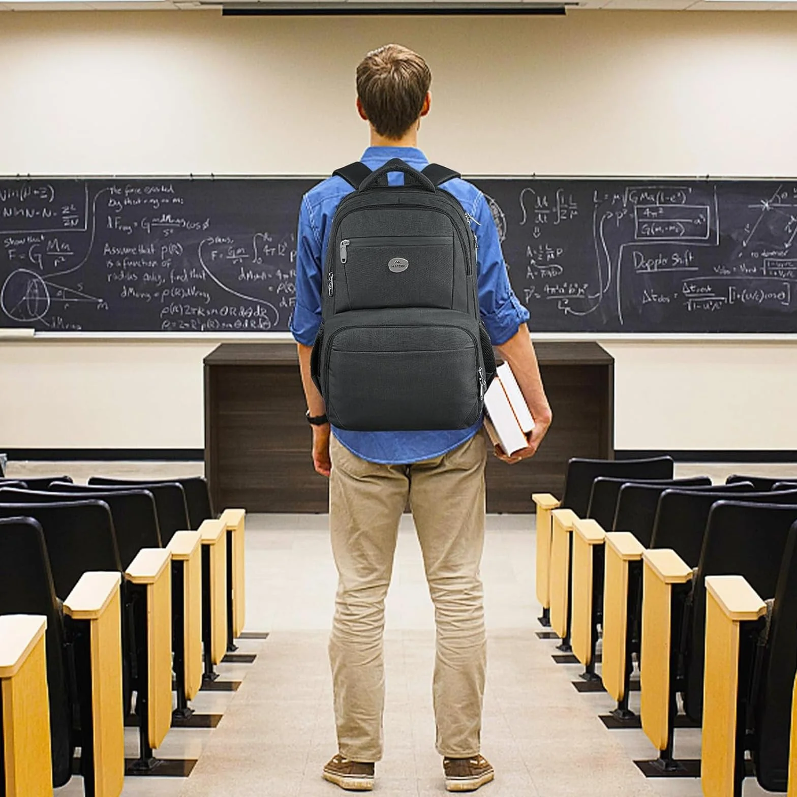 MATEIN Zaino Porta PC Porta Pranzo Termico, Zaino PC 17 Pollici Impermeabile Borsa Frigo Pranzo Ufficio, Zaini da Viaggio Donna Uomo Università Lavoro Picnic per Laptop Backpack Antifurto, Nero