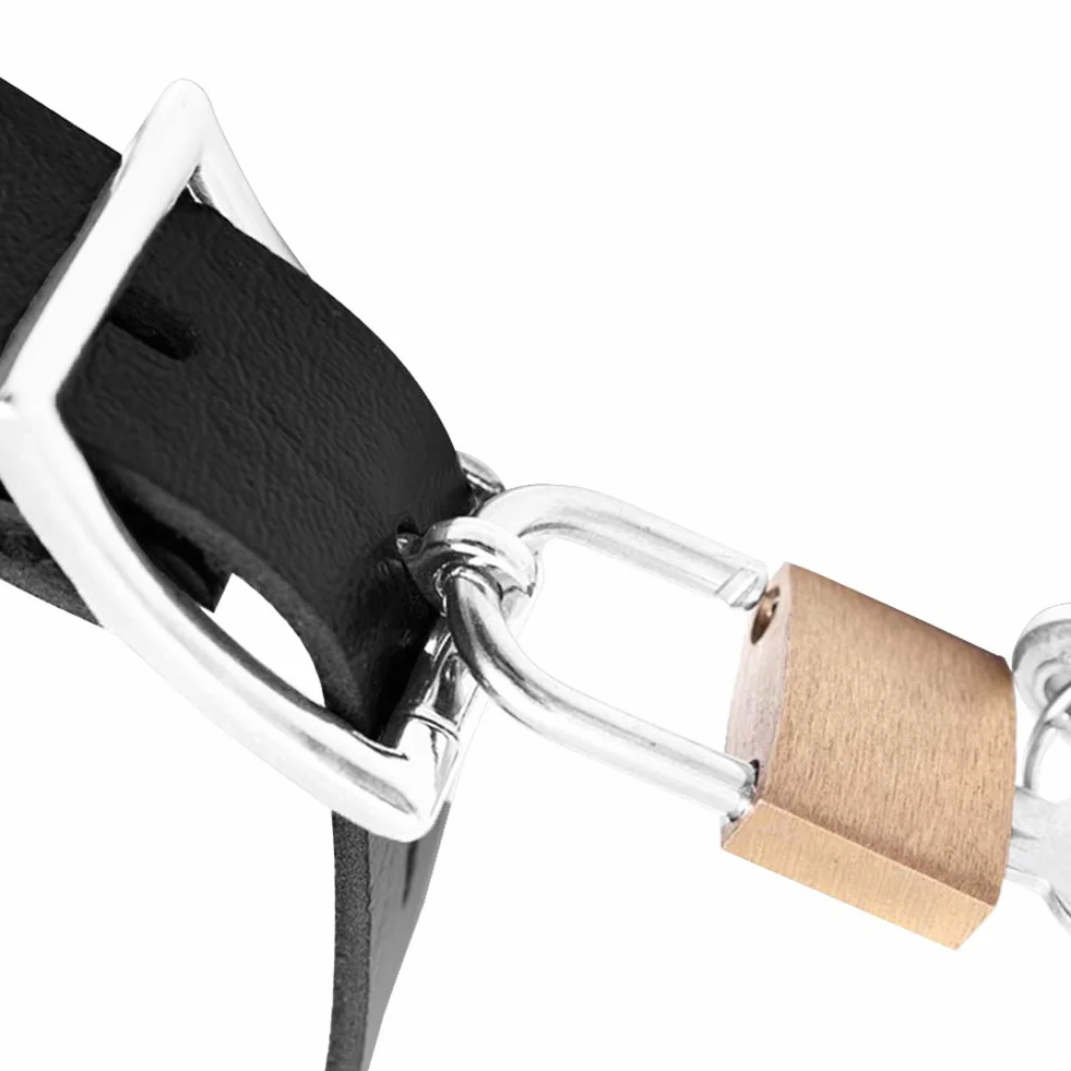 SXOVO Gag in Pelle con Chiusura in Ottone Bocca Gag Ball Bondage Rosso