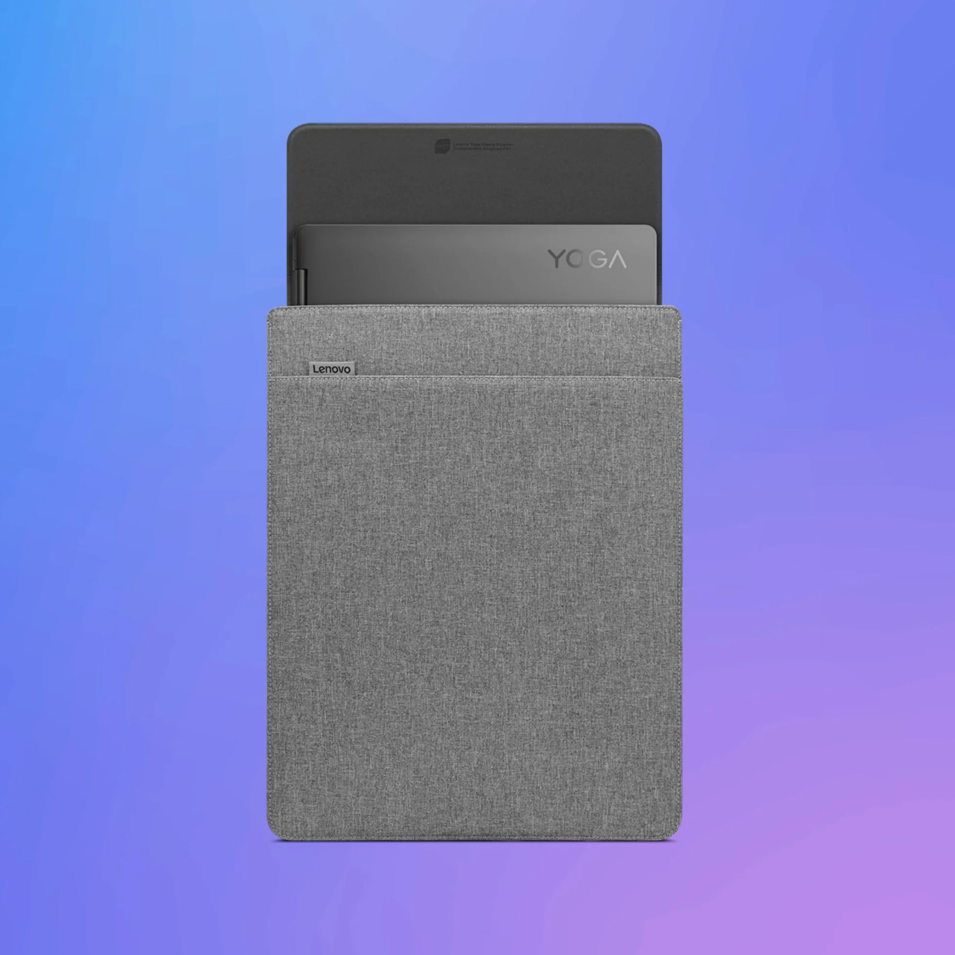 Lenovo Yoga Sleeve - Custodia Elegante per Laptop Yoga, Design Slim in Materiale Riciclato PET, Chiusura Magnetica, Scomparto Accessori Separato, Morbida e Leggera - Grigio