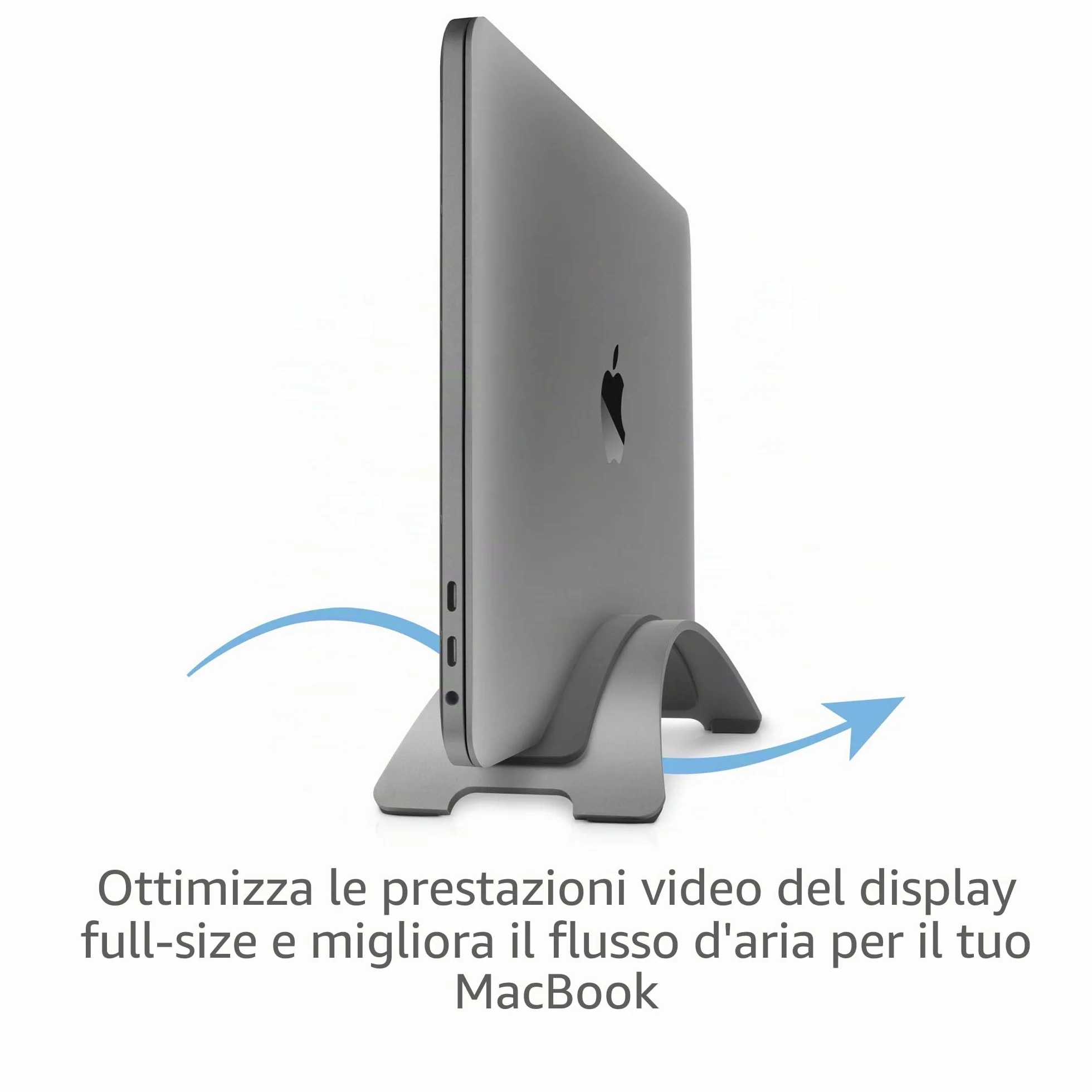 TwelveSouth BookArc per MacBook | Supporto verticale salvaspazio per notebook Apple (grigio spazio)*Versione più recente*
