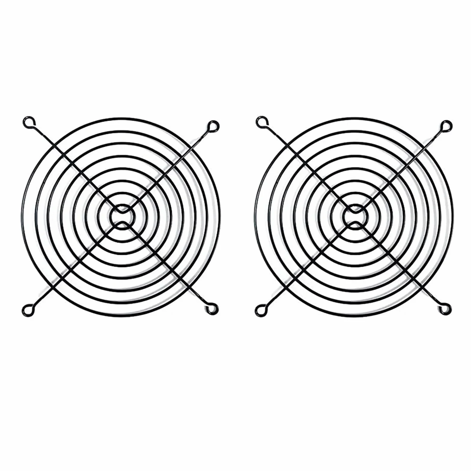 2 Piezas Rejilla Metálica para Ventilador de PC 120mm - Griglia di Protezione in Metallo, Compatible con Ventiladores de CPU, Refrigeración, Gabinete, para Ventola di Raffreddamento (Negro)