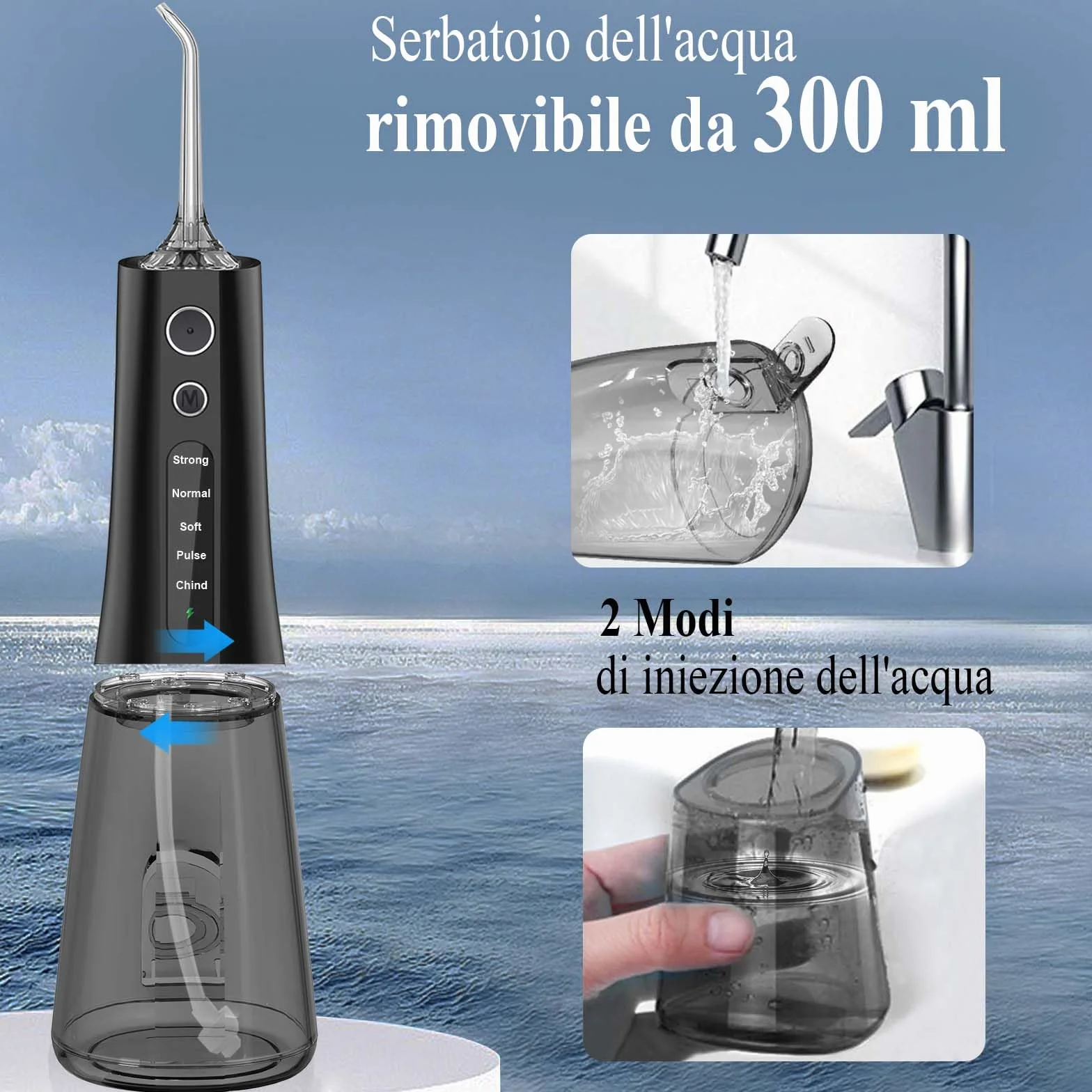 SURFOU Idropulsore Dentale Portatile Professionale Irrigatore Orale Doccia Acqua Getto