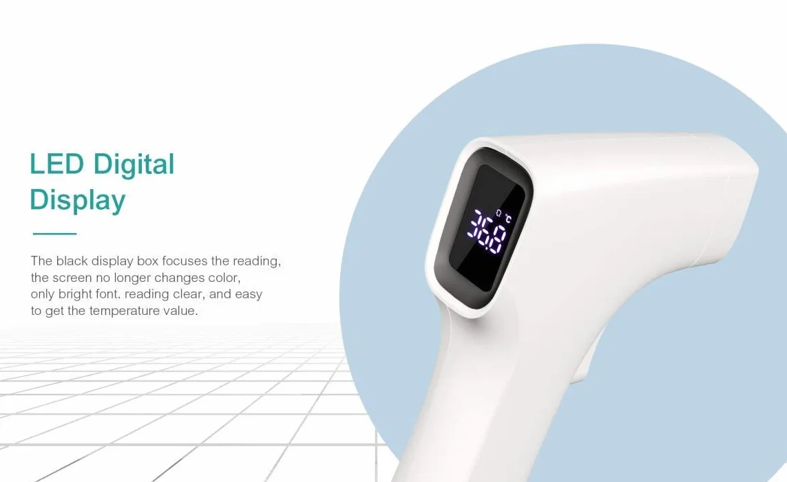 Bblove Alicn Medical Telcominstrument Termometro a Infrarossi Frontale con Display CE, bianco