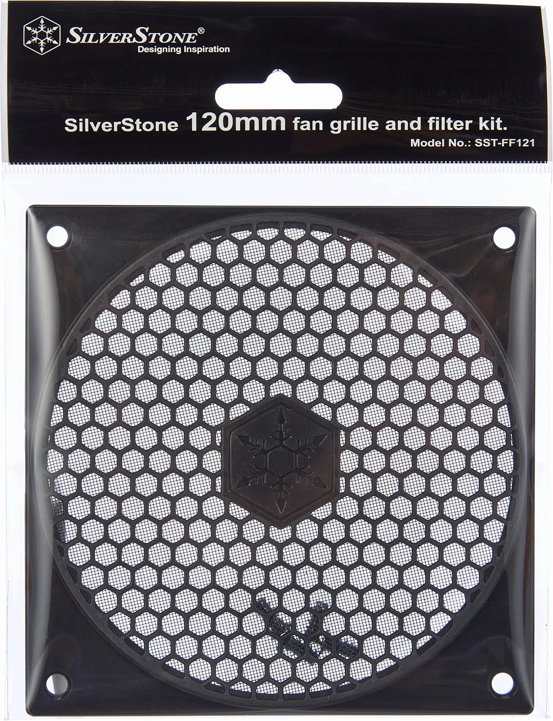SilverStone SST-FF121B - Griglia ventola con filtro antipolvere 120mm, nero (Confezione da 2)