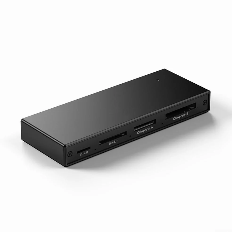 Lettore di schede in alluminio 5x USB 3.2 per fotocamera per sd alluminio | Supporta CFeA, CFeB, per SD, TF, USB 3.2, velocità 10 Gbps e play, nessun driver necessario