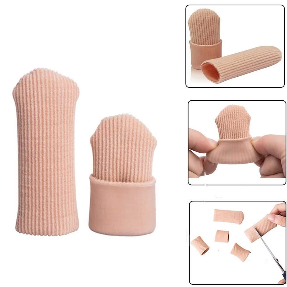 Puntali in Gel Regolabili per Dita Copri Dita Fodera Rivestito Maniche Protezioni Tappi a Costine in Maglia Silopad Cappucci Digitali (XL)