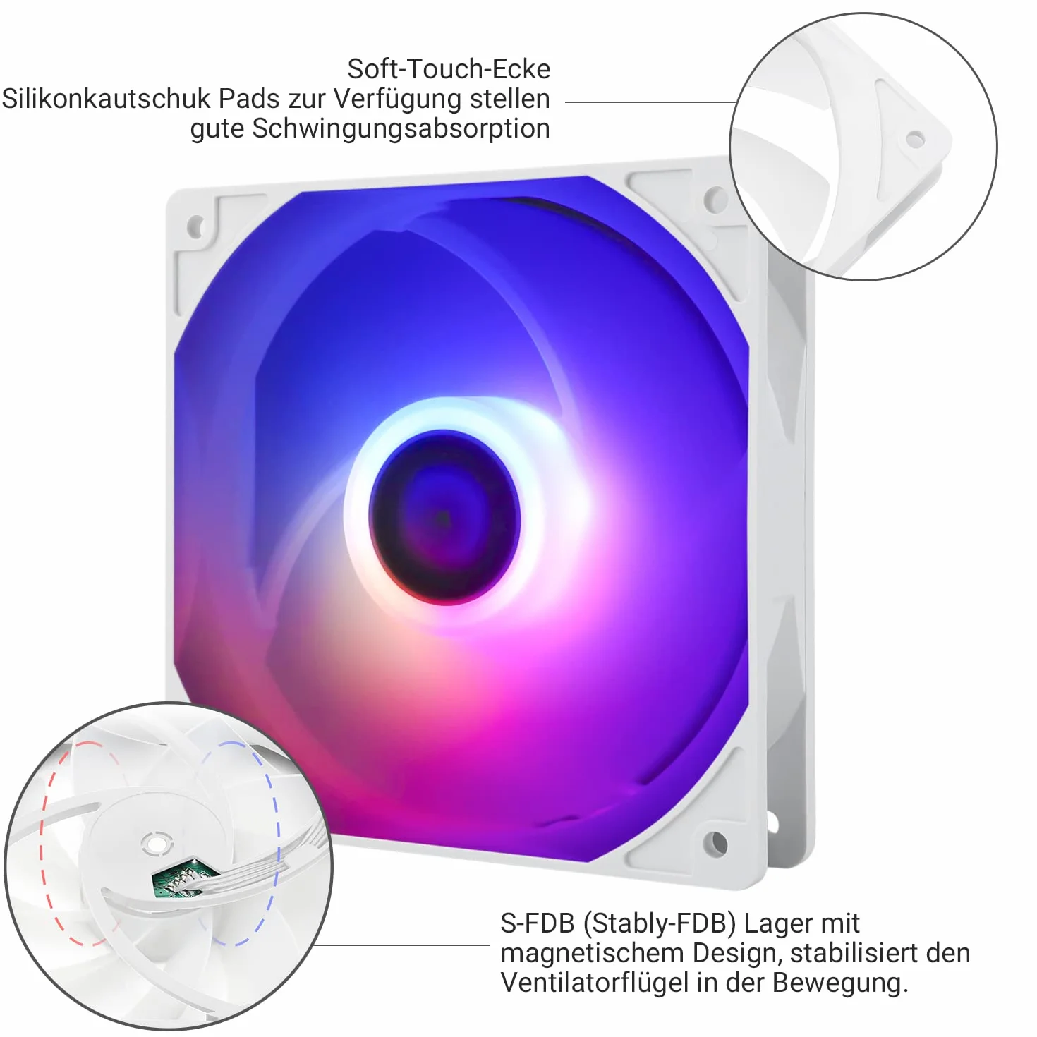 Thermalright TL-C12CW-S X3 - Ventola per CPU da 120 mm, colore bianco, ventola per computer PWM Silent con cuscinetto S-FDB incluso, fino a 1550 RPM (3 pezzi)