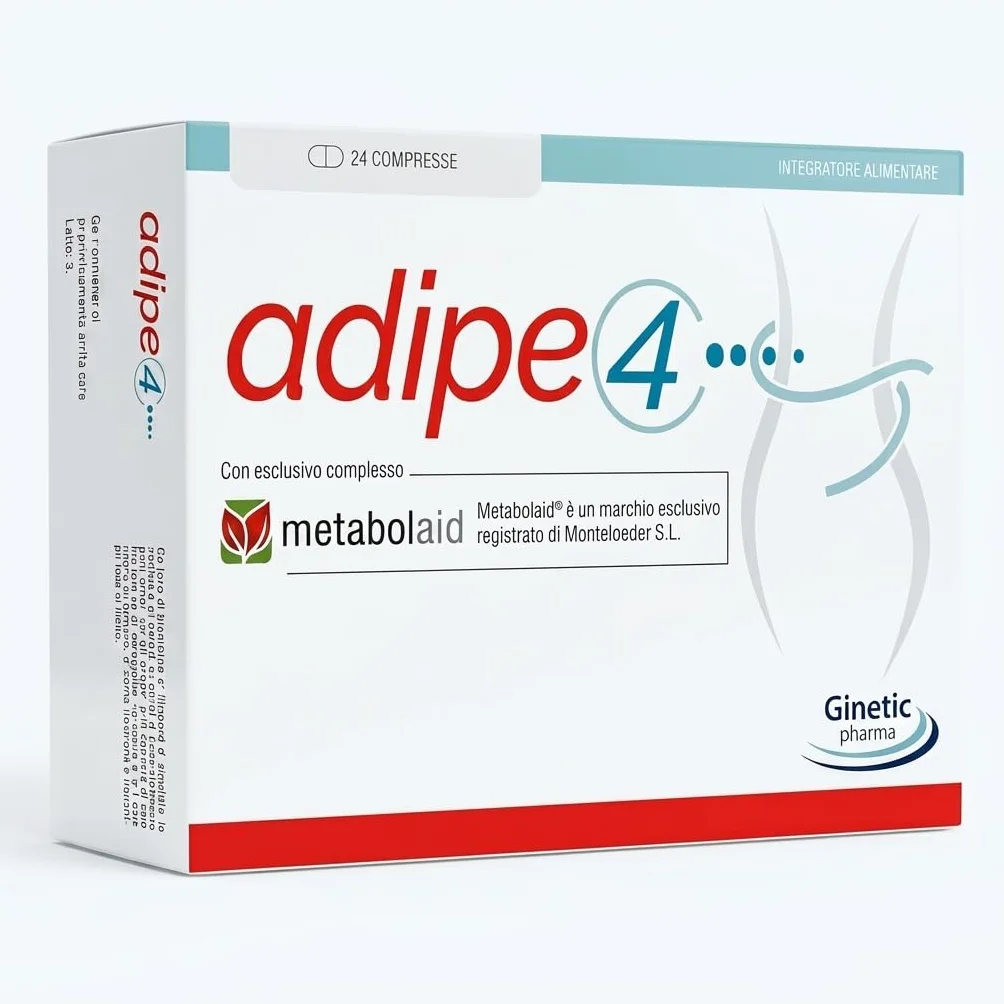 Adipe4 Integratore Dimagrante con Metabolaid, Griffonia, Galega e Cromo - 24 Compresse