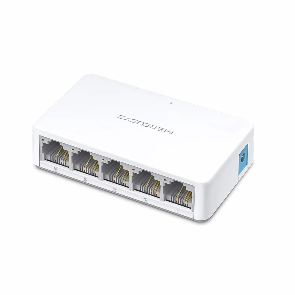 TP-Link Mercusys MS105 Switch Ethernet 5 Porte 10/100Mbps, Sdoppiatore Ethernet, Switch per la Casa e l'Ufficio, Plug e Play, Montaggio Desktop, Contenitore di Plastica