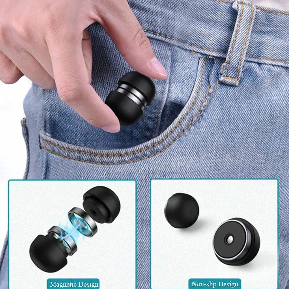 Mini supporto portatile per computer portatile, con sfera di raffreddamento invisibile per computer portatile, supporto magnetico per aumentare il piede, nero