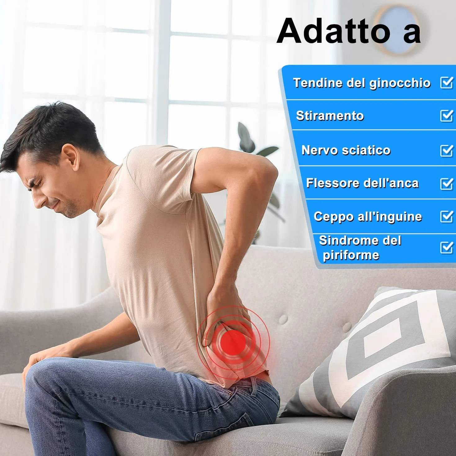 Supregear Supporto per Anca Coscia Compressione Fascia Tendine Ginocchio Antiscivolo Tutore Gamba Stabilizzatore Donne Uomini