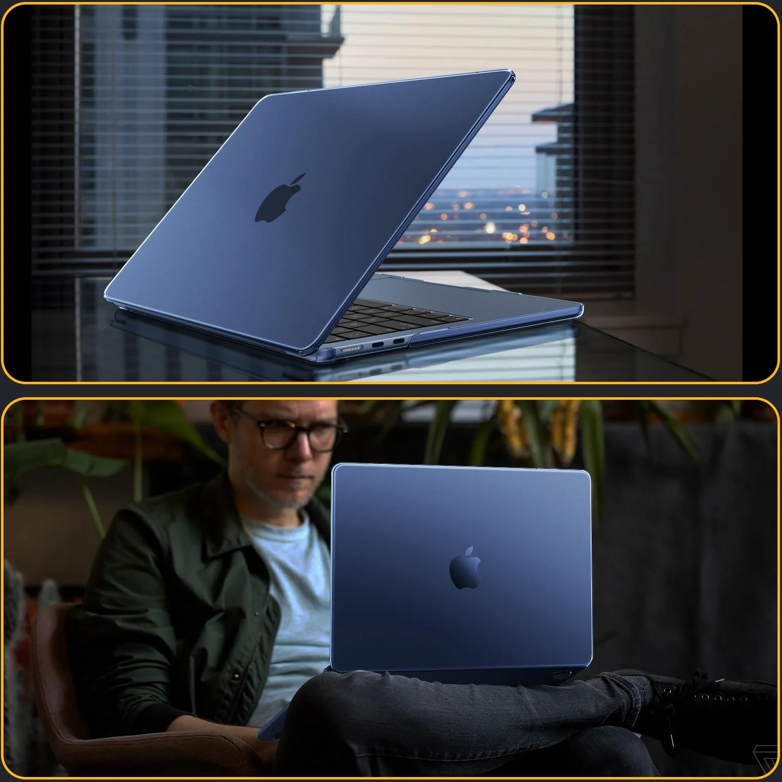 FINTIE Custodia Compatibile con MacBook Air 13.6 Pollici M4/M3/M2 (2025/2024/2022, A3240/A3113/A2681) - [100% Colore Ufficiale] Sottile Cover Rigida Opaca Trasparente Anti-Impronte Case, Mezzanotte
