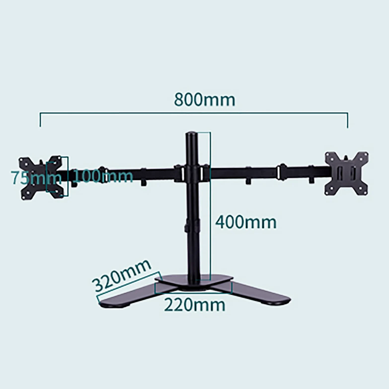 Supporto per Doppio Monitor, Braccio Snodato Completamente Articolato, Supporto per Monitor con Rotazione, Inclinazione E Altezza Regolabili, Compatibile con Schermi da 10 A 27 Pollici.