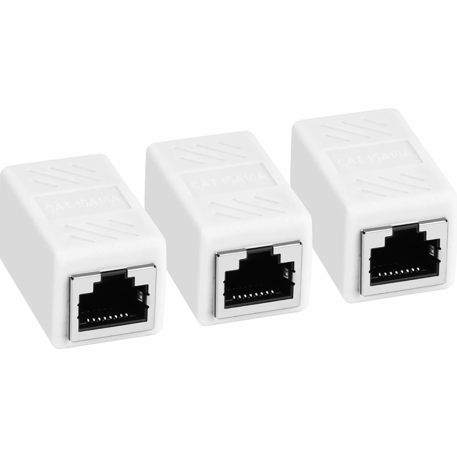 AXFEE 3 Pezzi Accoppiatore di Rete RJ45, Connettori Ethernet, Accoppiatore in Linea Schermato, Connettore Prolunga Cavo Ethernet Cat7/Cat6a/Cat6/Cat5e/Cat5 Cavo LAN-Femmina a Femmina