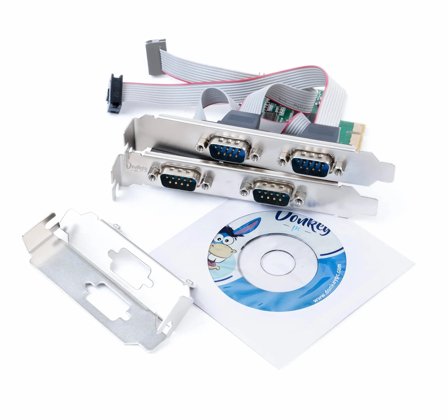 Convertitore adattatore da PCIE a RS232 a 4 porte, scheda di espansione Controller PCI Express da PCI-E a RS232 per PC desktop con supporto basso