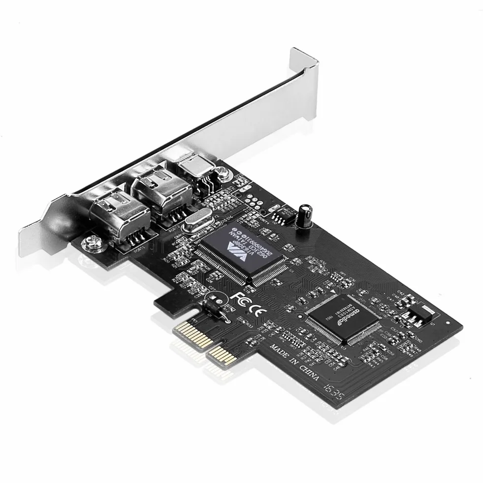 PCIe con 6Pins PCI-E FIREWIRE 400 IEEE 1394 CARTA per Windows 2000, XP/2003 32/64-bit, Vista 32/64-bit/Windows 7/8