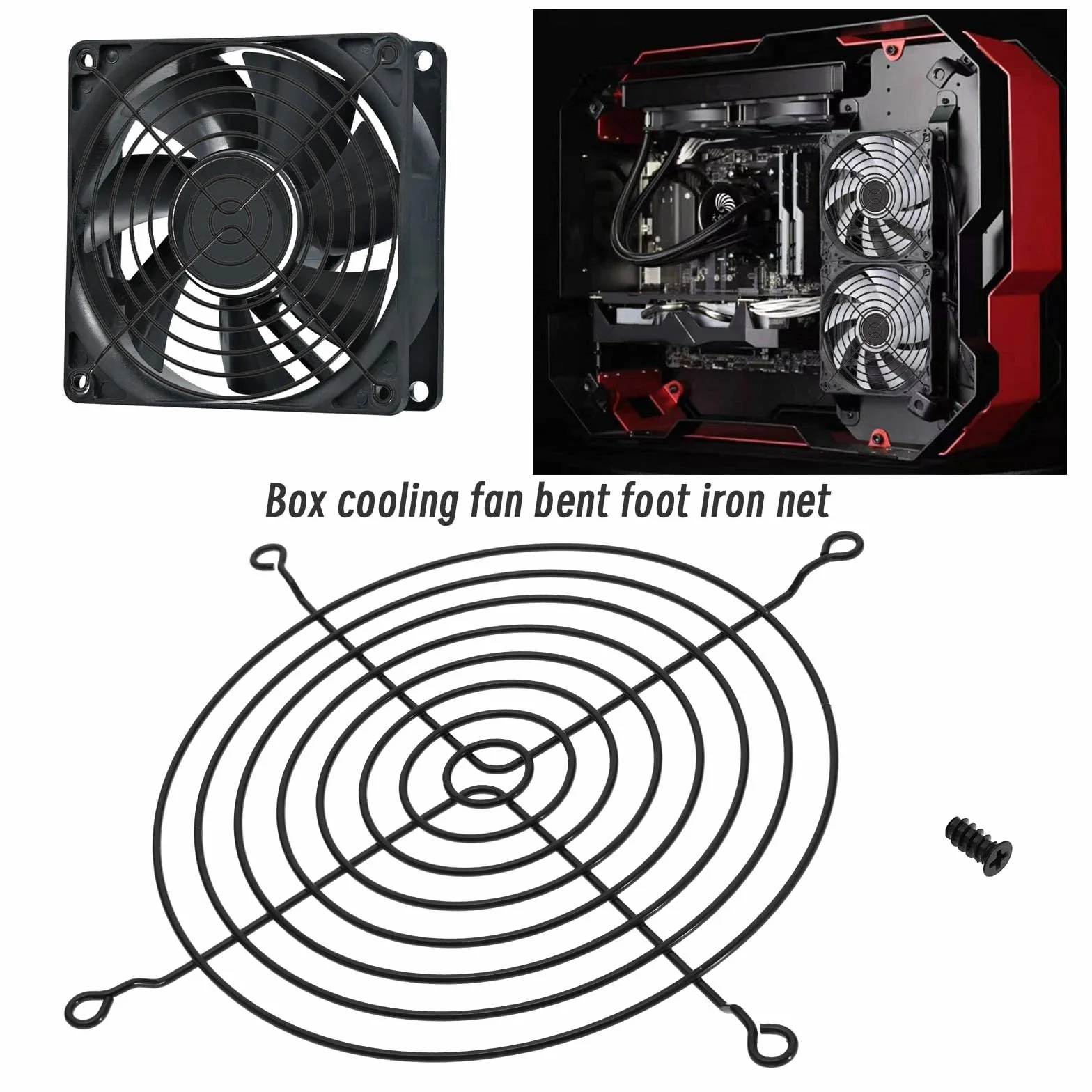 SG Store 2 Pezzi 140 Millimetri Griglie della Ventola in Metallo Cassa della CPU Griglie della Ventola Protezioni Coperture con Viti per PC Stampante 3D Accessori di Ventilazione Domestica Nero