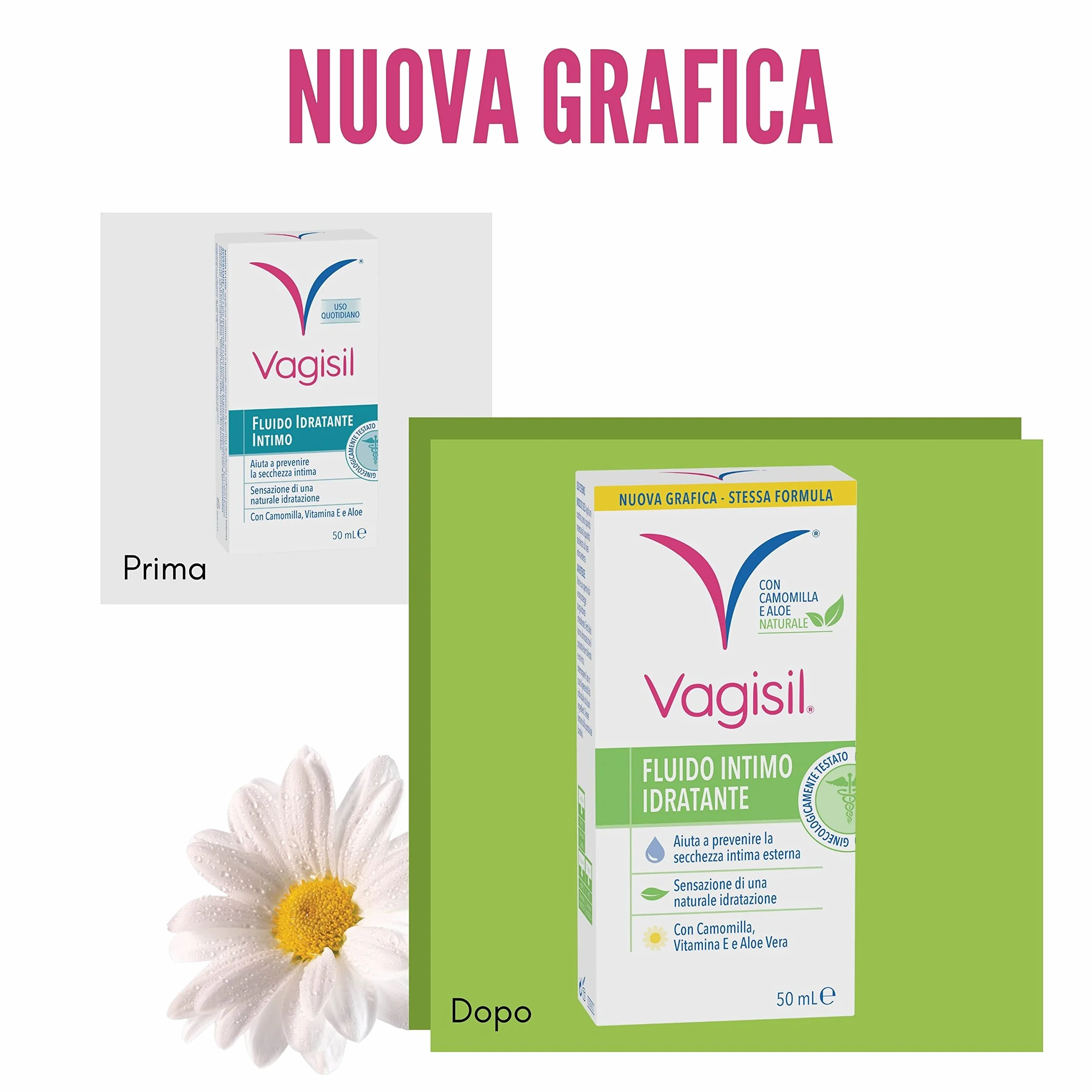 Vagisil Fluido Idratante Intimo 50 ml Camomilla Vitamina E Aloe