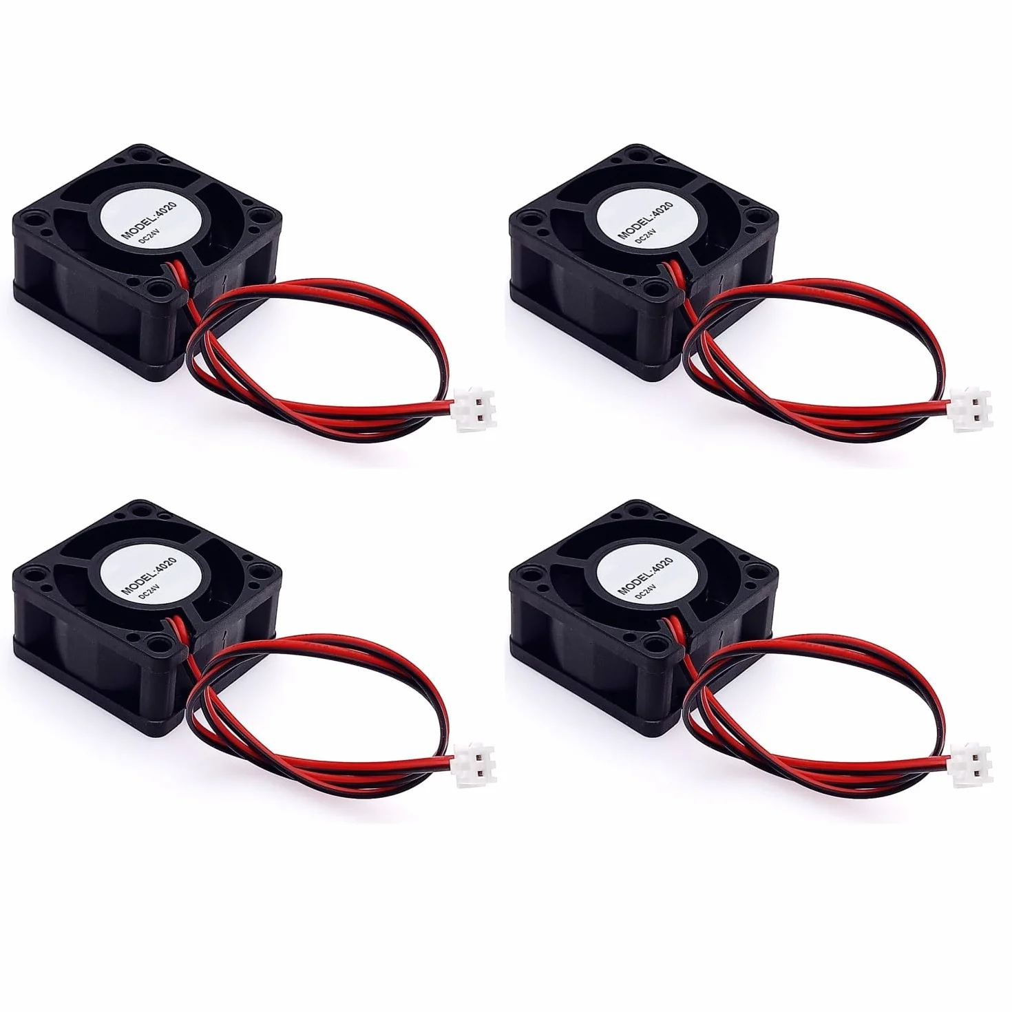 JZK 4PCS 40x40x20 mm DC 24V mini ventola di raffreddamento 40mm con connettore a 2 pin, 7700 rpm, 0.04A, 4020 ventola DC brushless 4cm per scheda di sviluppo, scheda grafica, ventola per stampante 3D