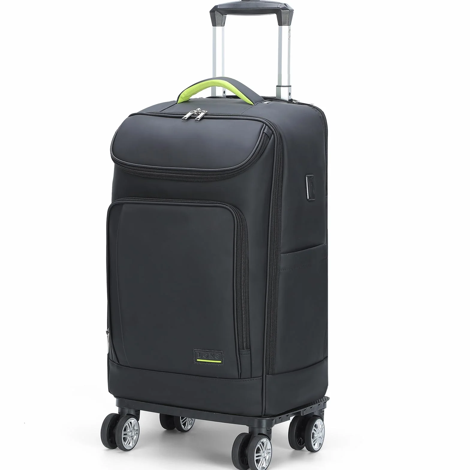 Borsa per Laptop 17.3 Pollici con Ruote Sganciabile, Trolley da Viaggio Impermeabile Nero