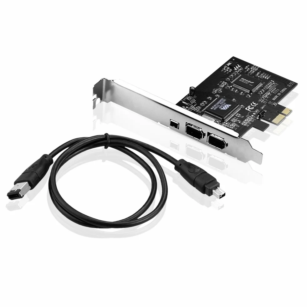 PCIe con 6Pins PCI-E FIREWIRE 400 IEEE 1394 CARTA per Windows 2000, XP/2003 32/64-bit, Vista 32/64-bit/Windows 7/8