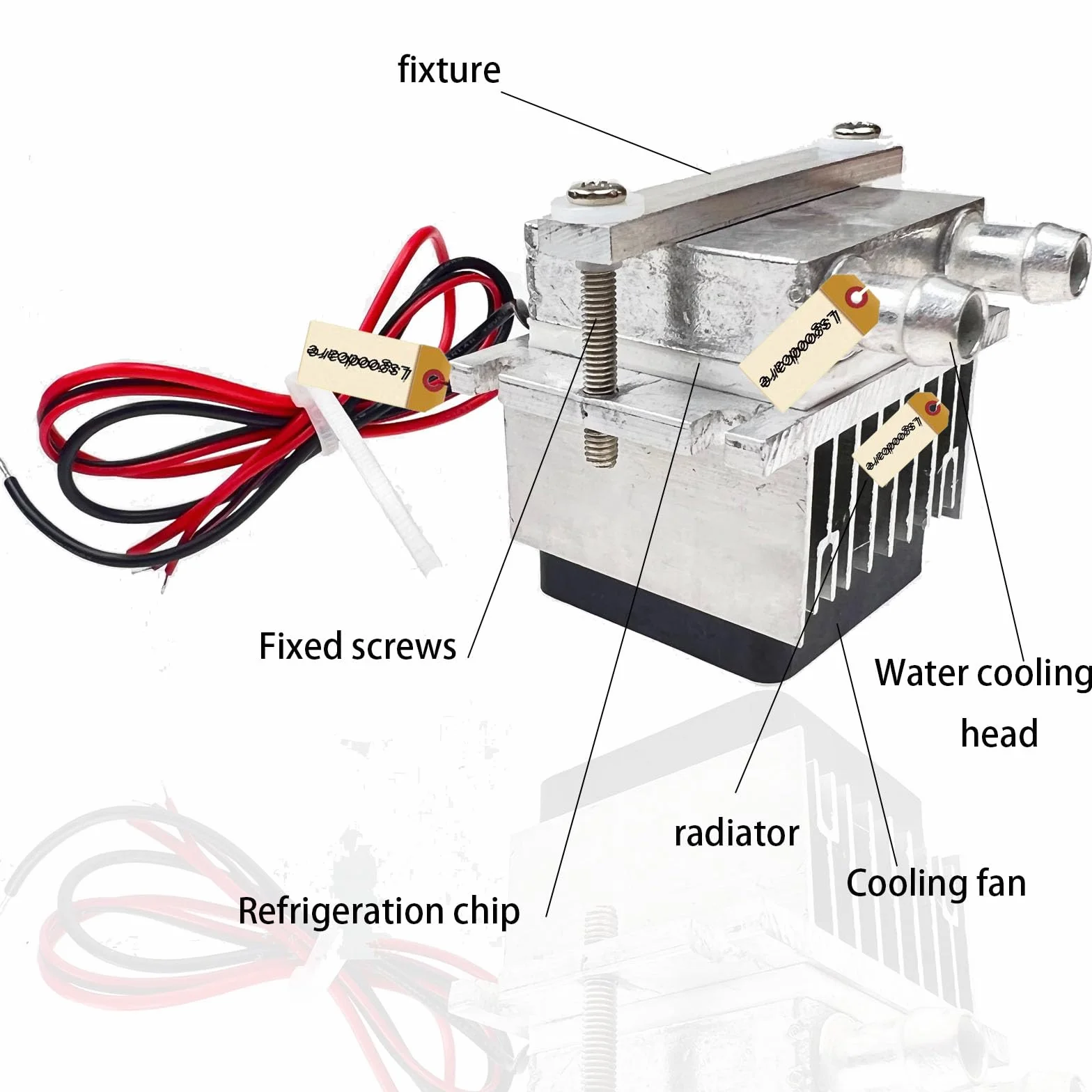 Lsgoodcare Sistema di raffreddamento termoelettrico Peltier 12V, raffreddamento a semiconduttore Kit fai da te per radiatore Mini condizionatore Frigorifero + Tubo di raffreddamento ad acqua