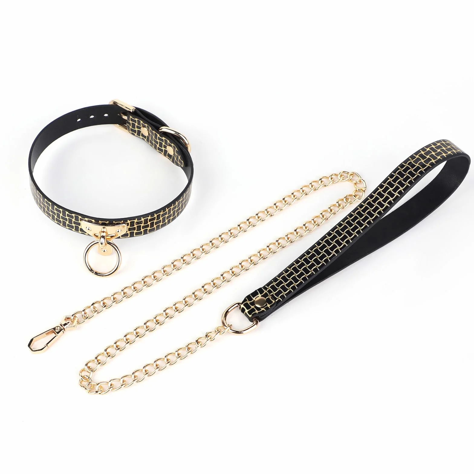 Collare In Pelle Regolabile Con Guinzaglio E O Ring Per Coppie Bondage Erotico