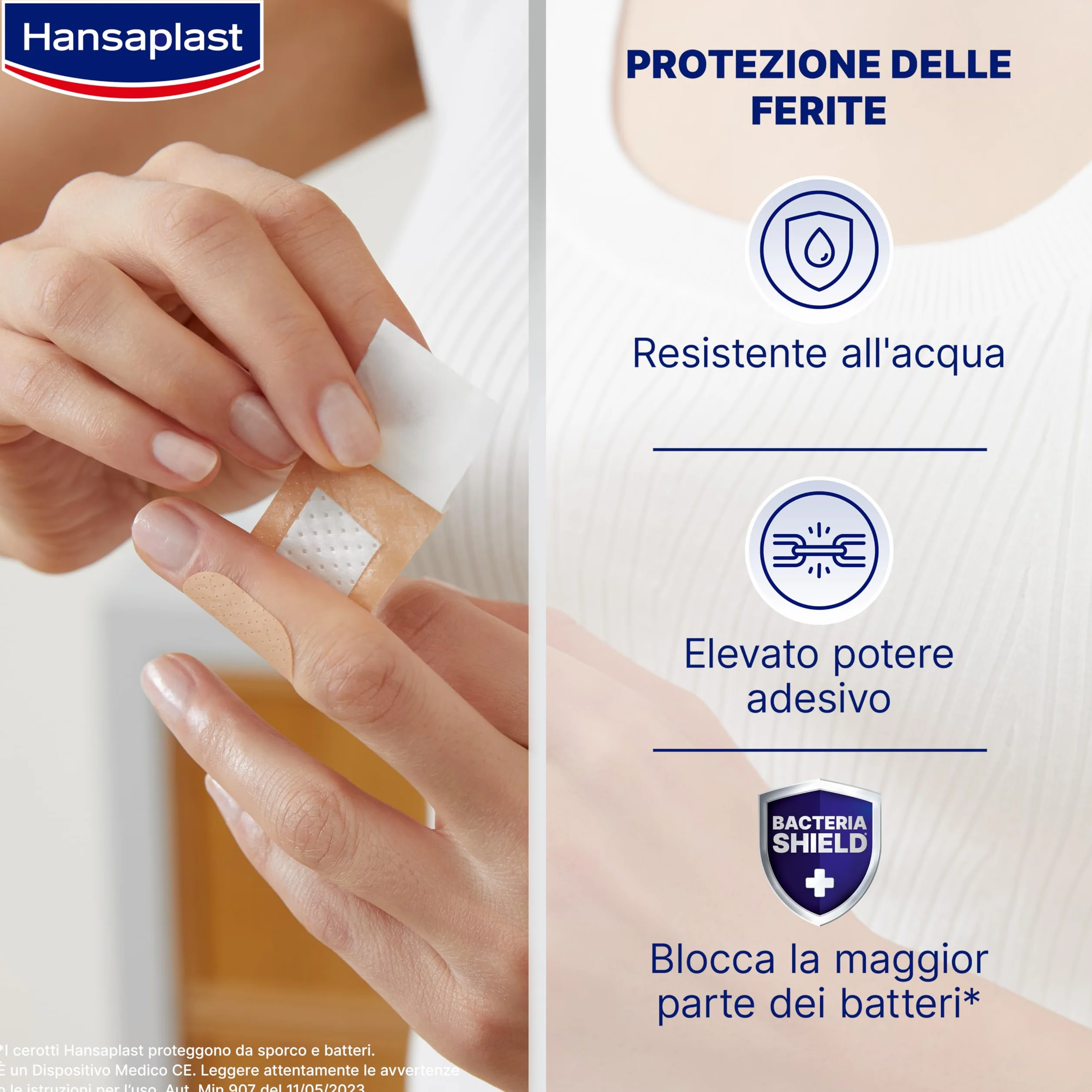 Hansaplast Cerotti UNIVERSAL 100 Pezzi 4 Formati Impermeabili Traspiranti