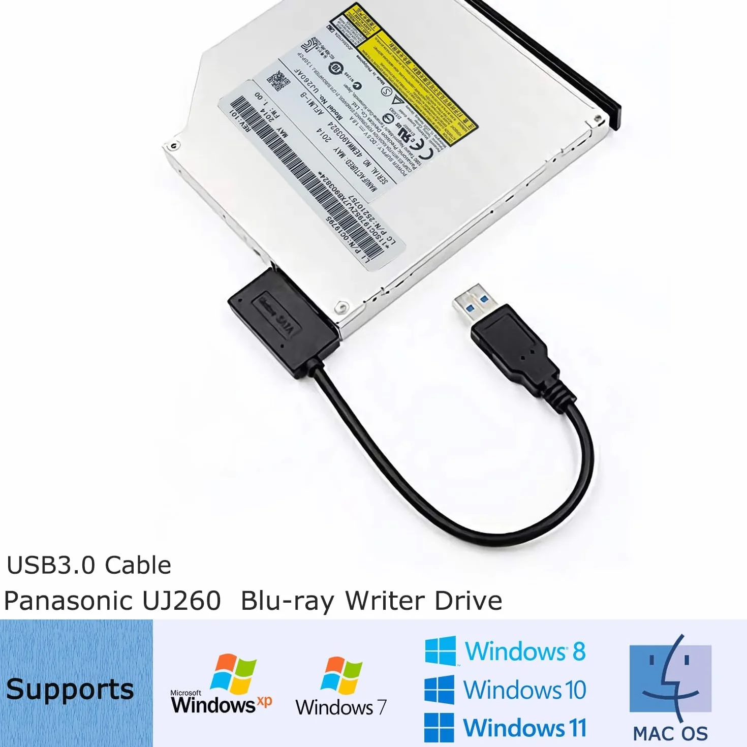 UJ-260 UJ260 6X Blu-RAY BD-RE DVD Rewriter interno 12,7 mm SATA Laptop Drive con lunetta per Dell Optiplex 7020 3060 3050 e per HP Pavilion dv4 dv5 dv6 dv7 dv8