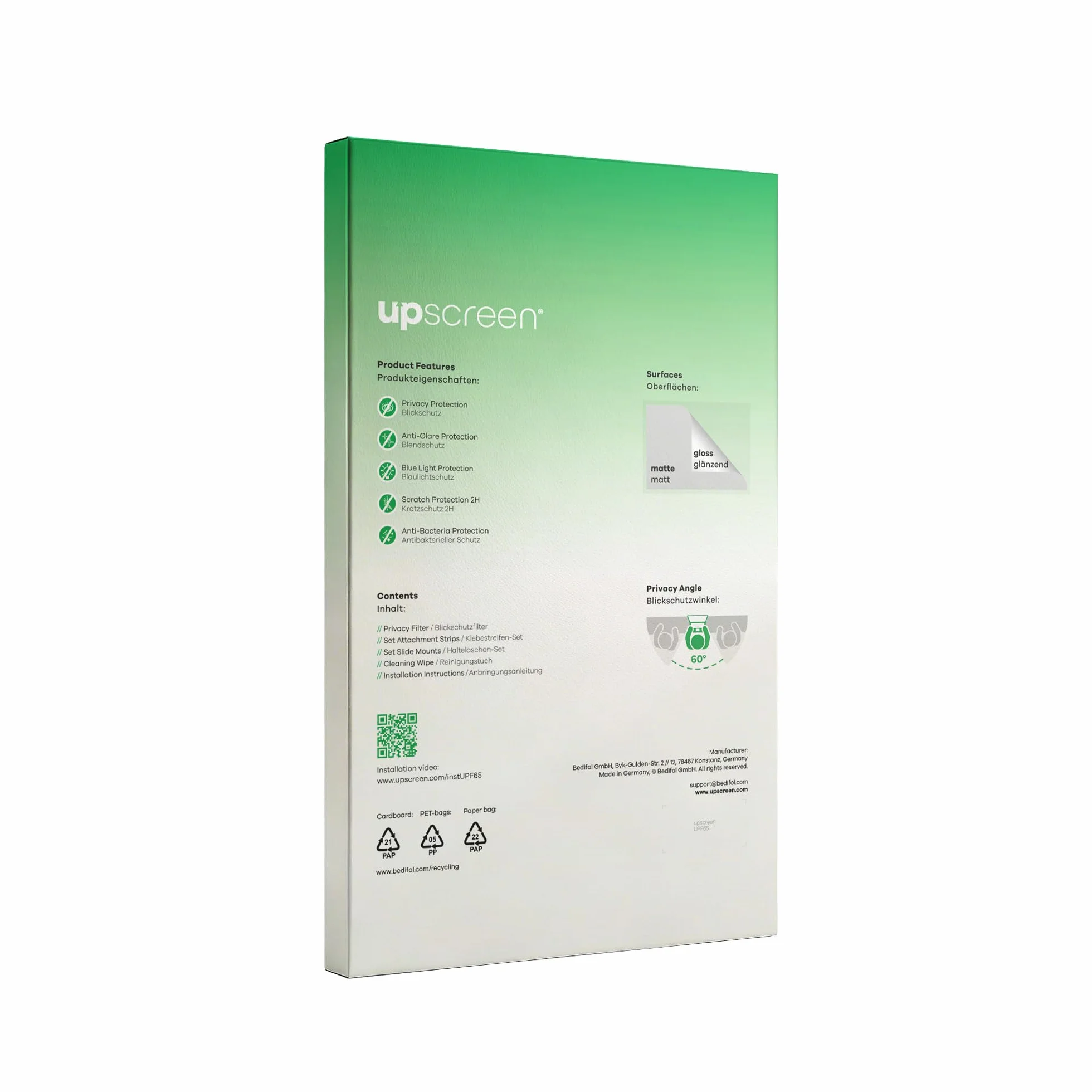 upscreen Filtro Privacy per Dell Latitude 5340 Laptop Protezione Anti-Spy Filter, Antiriflesso, Anti-Impronte