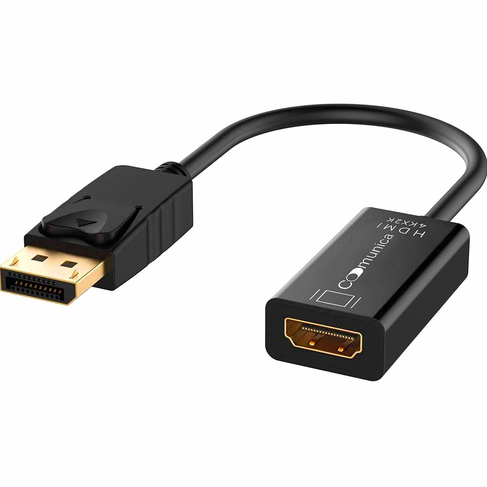 comunica Adattatore Hdmi Displayport, DP (Display Port) Maschio a Hdmi Femmina Risoluzione 4K Hdmi to Display Port Connettori Dorati