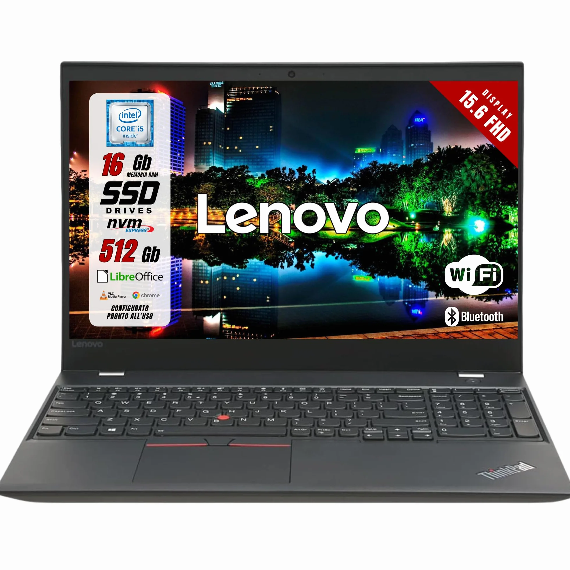 Lenovo ThinkPad T580 Notebook 15,6 pollici Full HD Intel i5-8350U 4 Core 3,6 GHz Ram 16GB SSD 512GB Windows 11 Ricondizionato