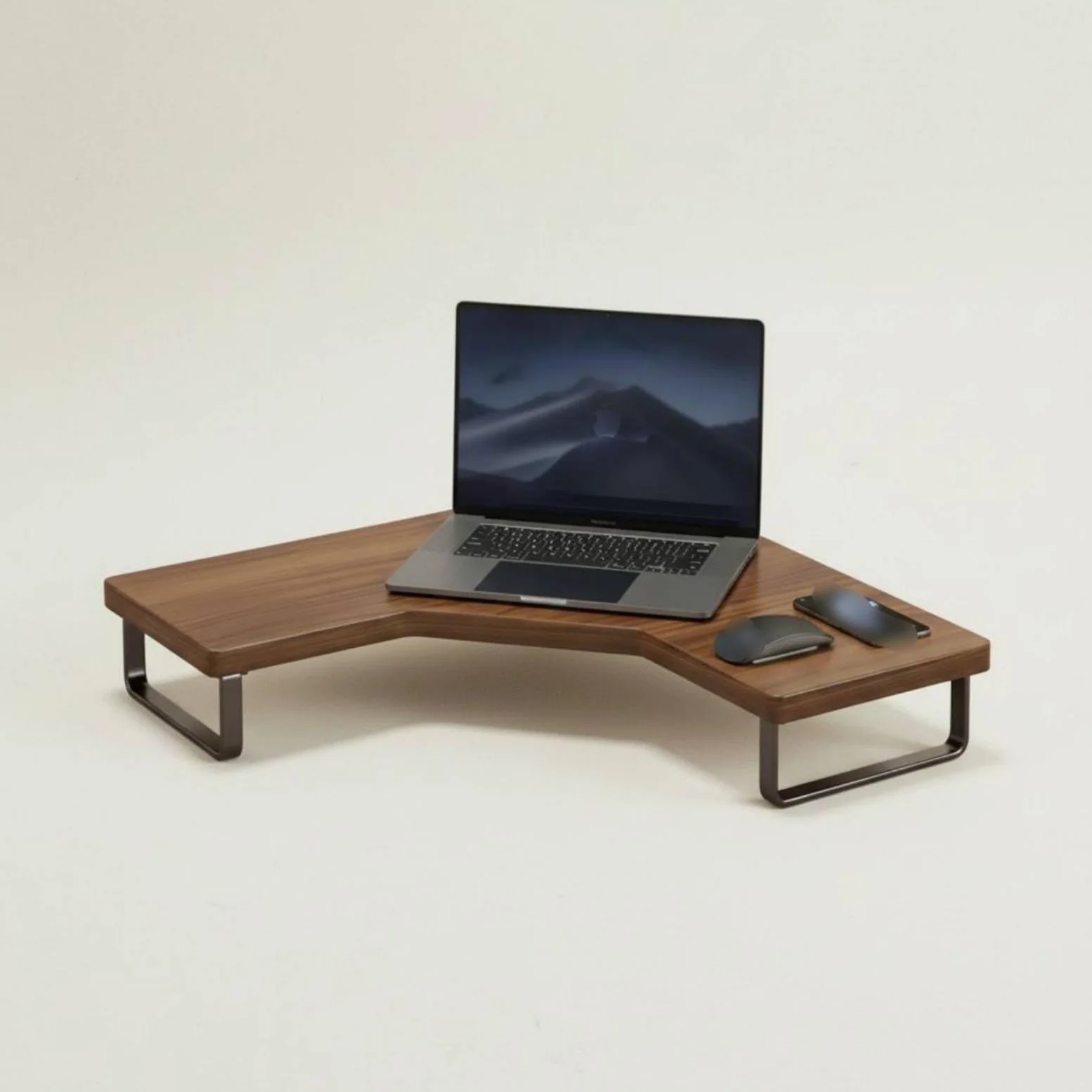 Supporto Desktop Rialzo Schermo Base Pc Scrivania Mensola Legno E Ferro Ergonomico con Spazio per Tastiera E Mouse Adatto per Ufficio Domestico , color to 2 , Standard