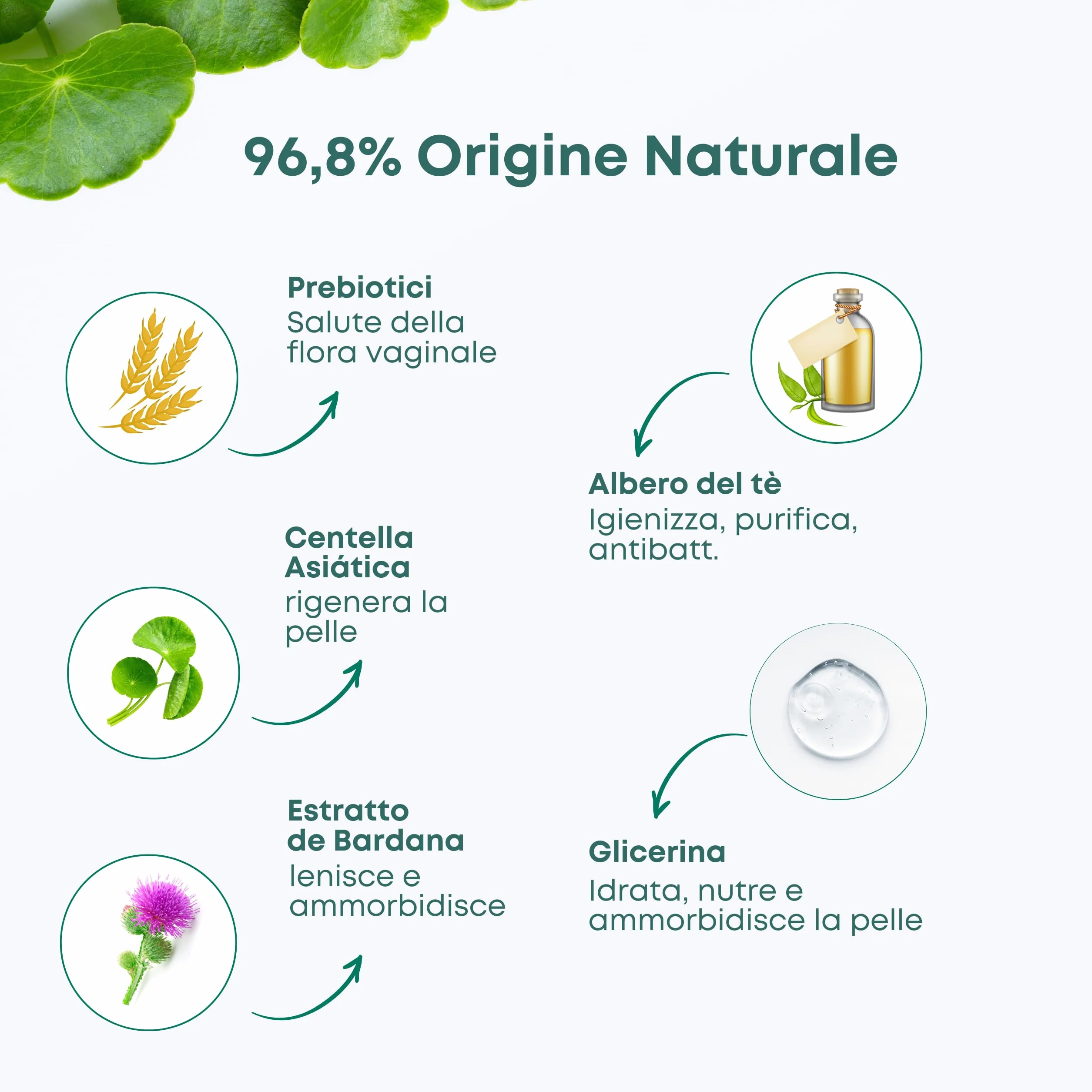 GYNEBAL detergente intimo donna tea tree oil PH 8 COMPLESSO PREBIOTICO menopausa 150 ml