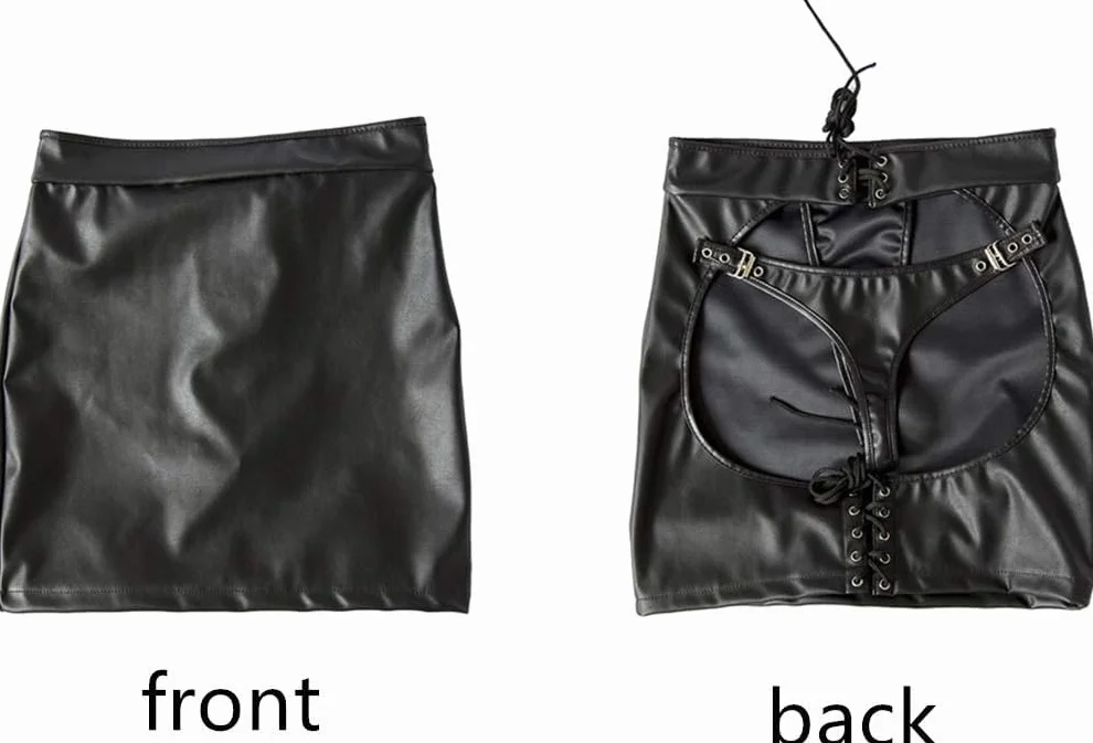Pantaloni Regolabili in Pelle Verniciata Gonne Vestiti da Clubing per Donne L
