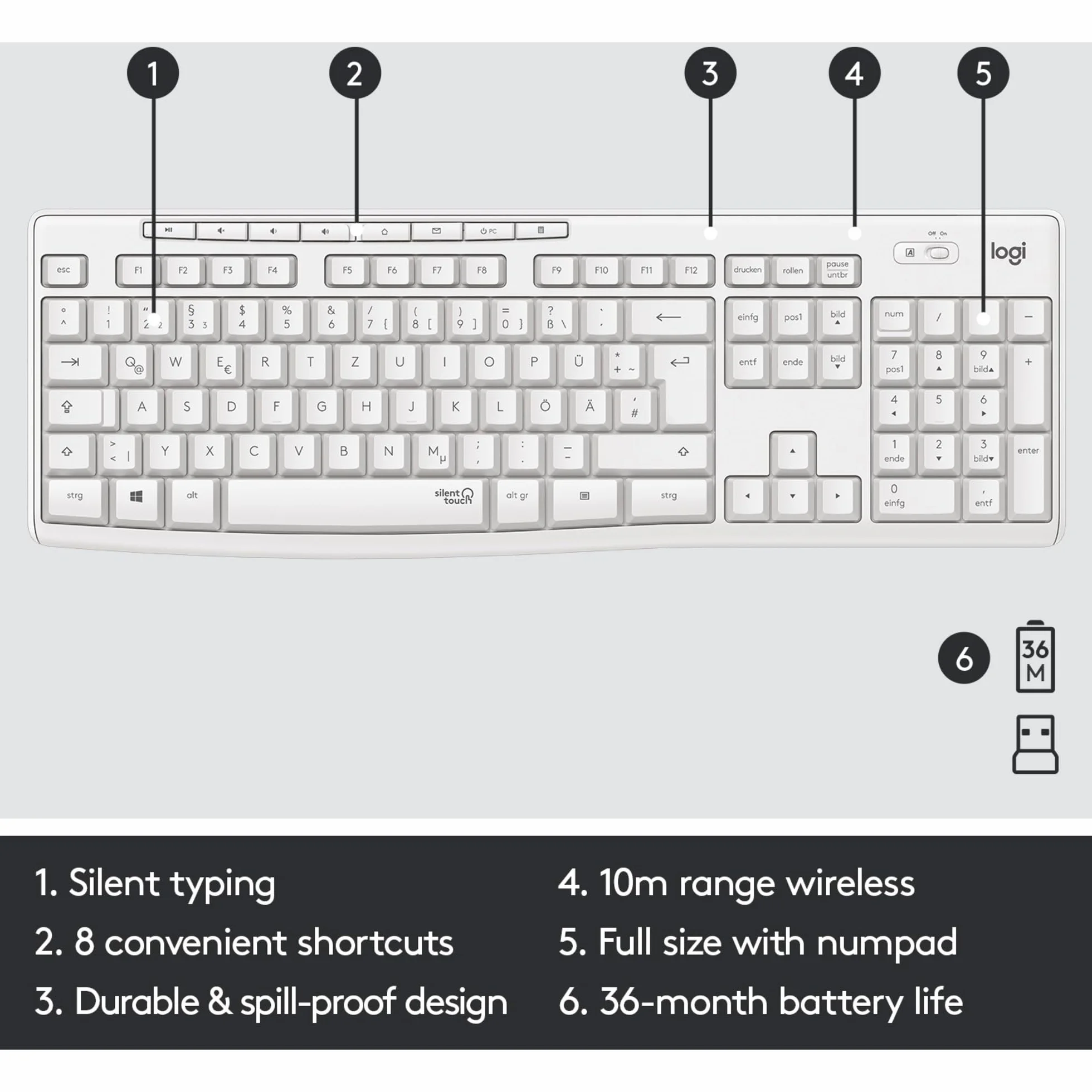 Logitech MK295 silenzioso wireless COMBO - DEU QWERTZ