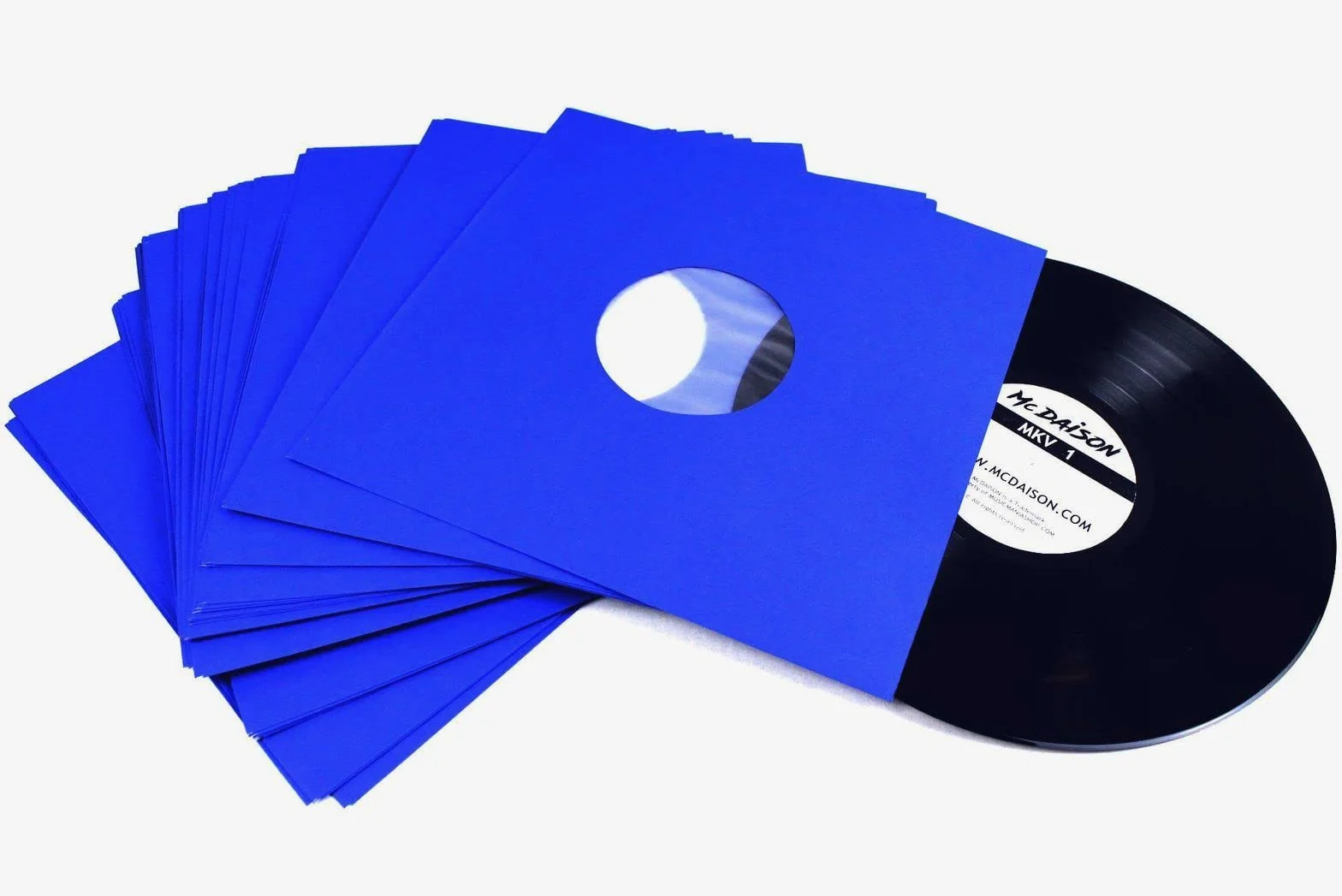 25 pezzi Busta interna DELUXE antistatica antigraffio antipolvere di elevata qualità in carta blu + velina per dischi LP vinile 33 giri o 12" maxi single