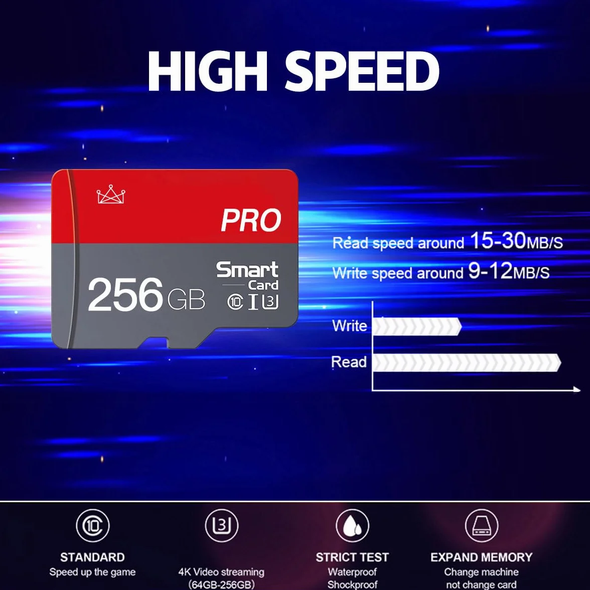 Micro Memory Card 256 GB Micro SD Card 256 GB con adattatore Classe 10 High Speed Mini SD Card per smartphone/Camera/Tablet Confezione da 2