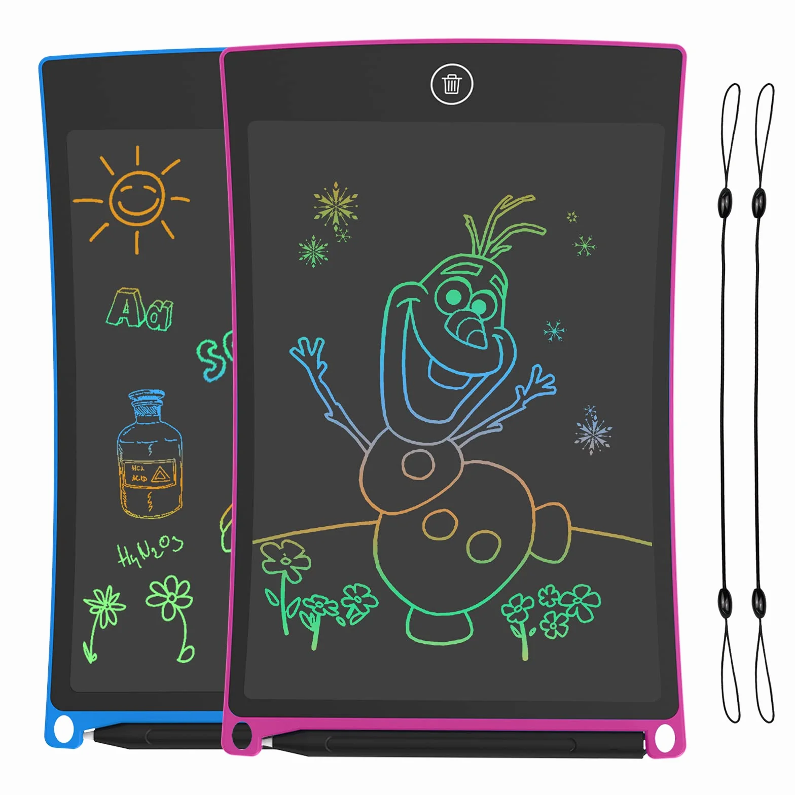 HOMESTEC 2 Pezzi Tavoletta Grafica LCD 8,5 Pollici Display Colorato, Scrittura Disegno Cancellabile, Regalo Bambini 3-7 Anni (Rosa+Blu)