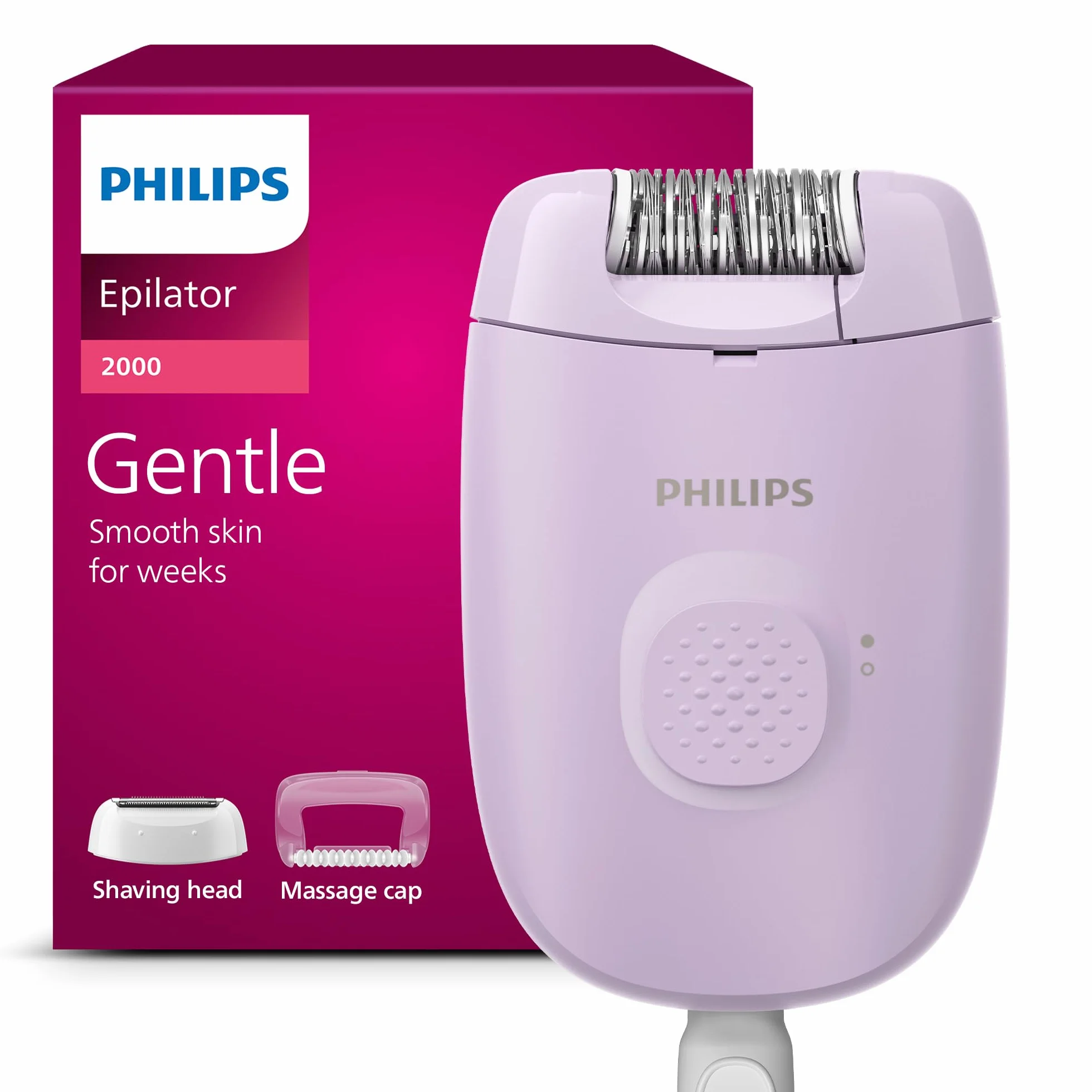 Philips Serie 2000 Epilatore da Donna BRE237/00 con Filo per Corpo e Zone Sensibili