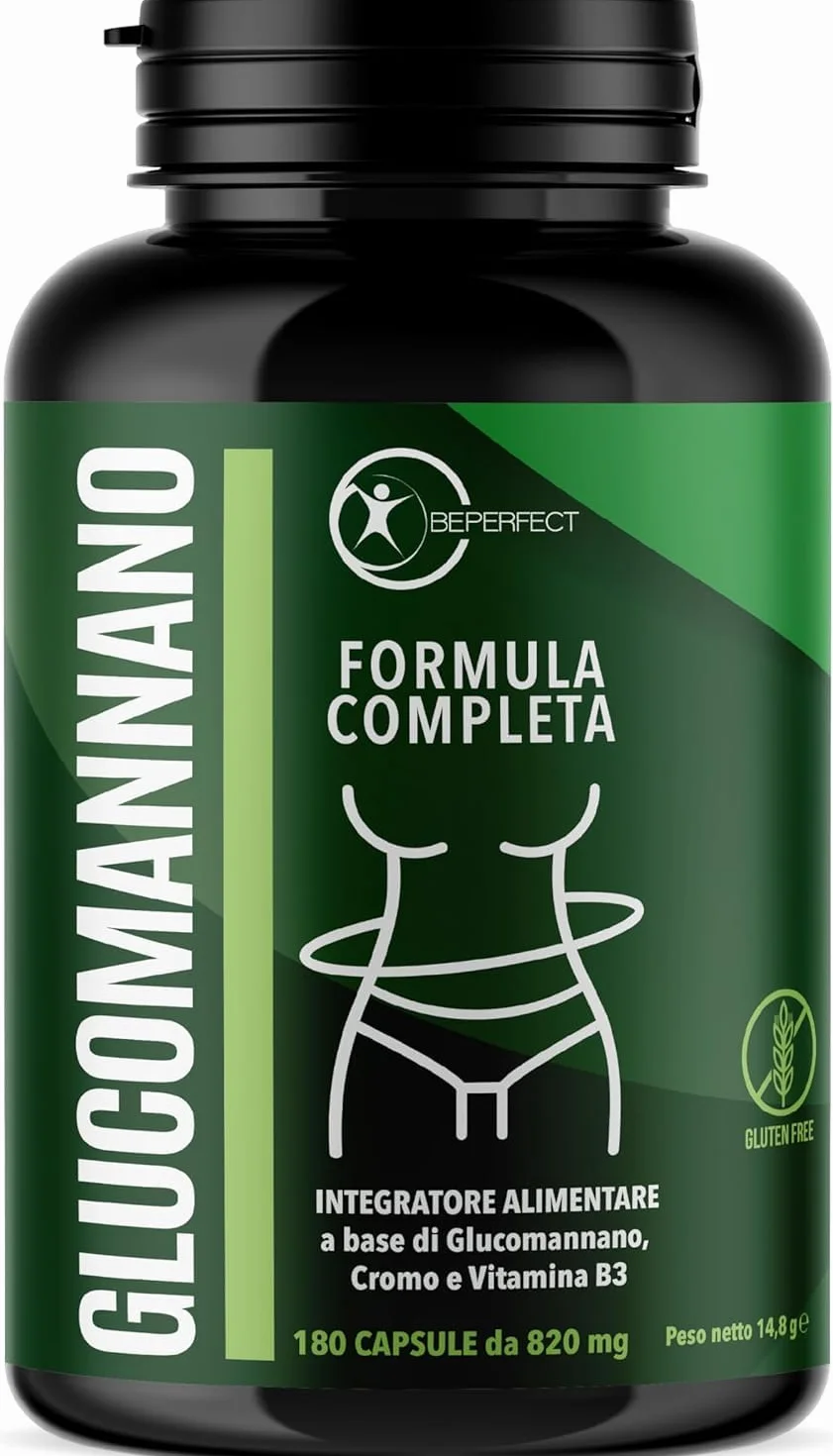 Glucomannano Forte Purificato 4000mg 180Cps con Cromo e Vitamina B3