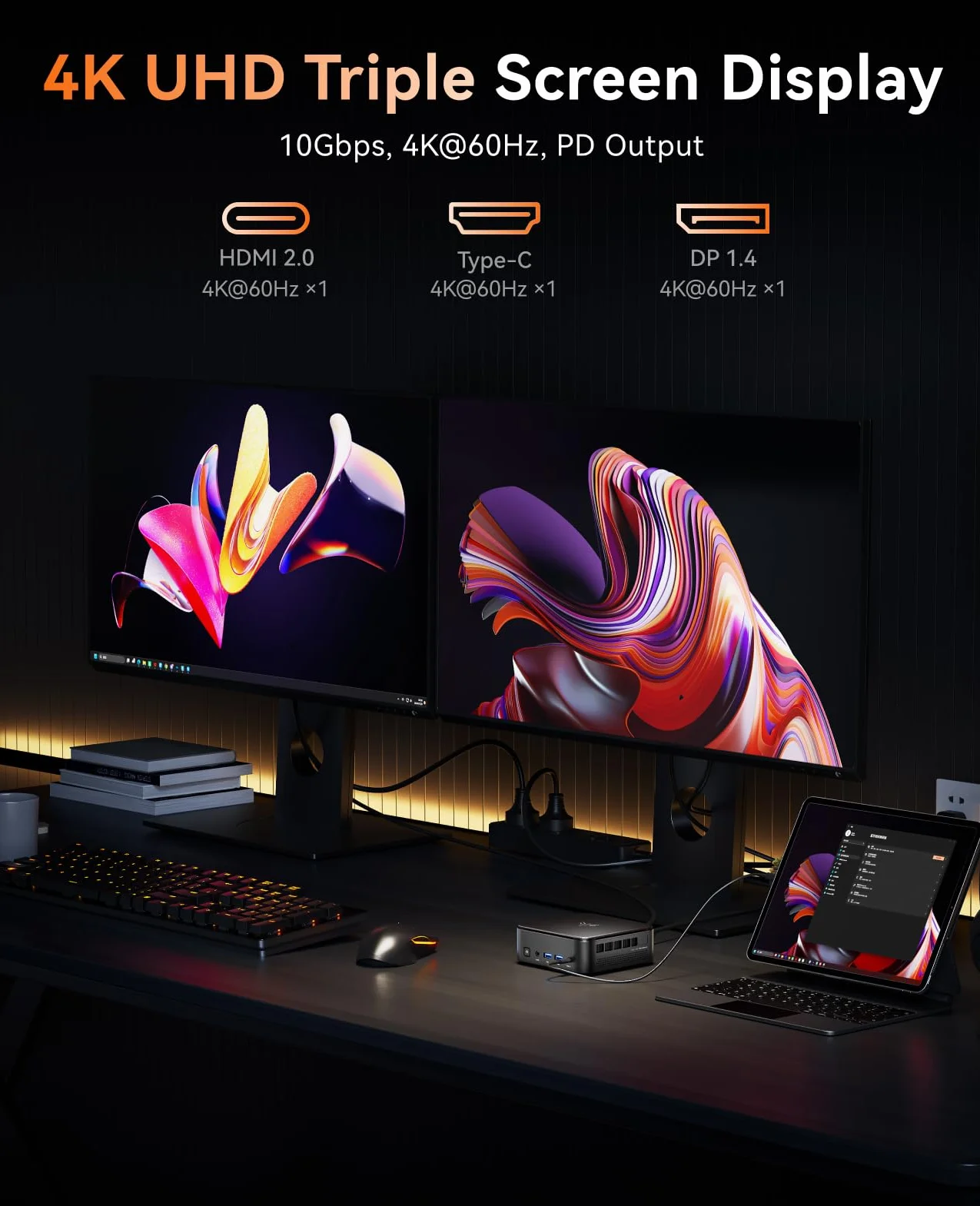 NiPoGi E3B AMD Ryzen 5 7430U 16GB LPDDR4X 512GB SSD Mini Desktop Computer Radeon RX Vega 7 4K Triplo Display DP HDMI Type C WiFi 6 BT5.2 Micro Gaming PC