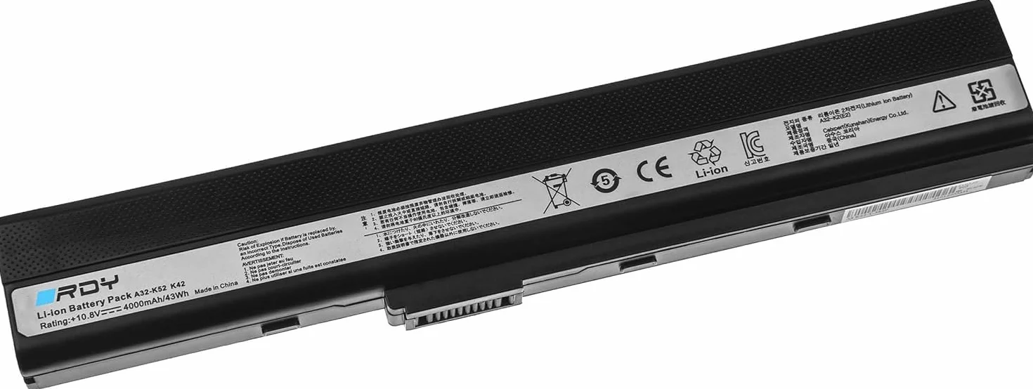 RDY Batteria A32-K52 A32-K42 A42-K52 A32-N82 per Asus K52J K52F X52J A52F K52 X52 K52D K42 K52N K52JB K52JE X52F K62 X52JC A52N (Capacità: 4000 mAh 10.8V)