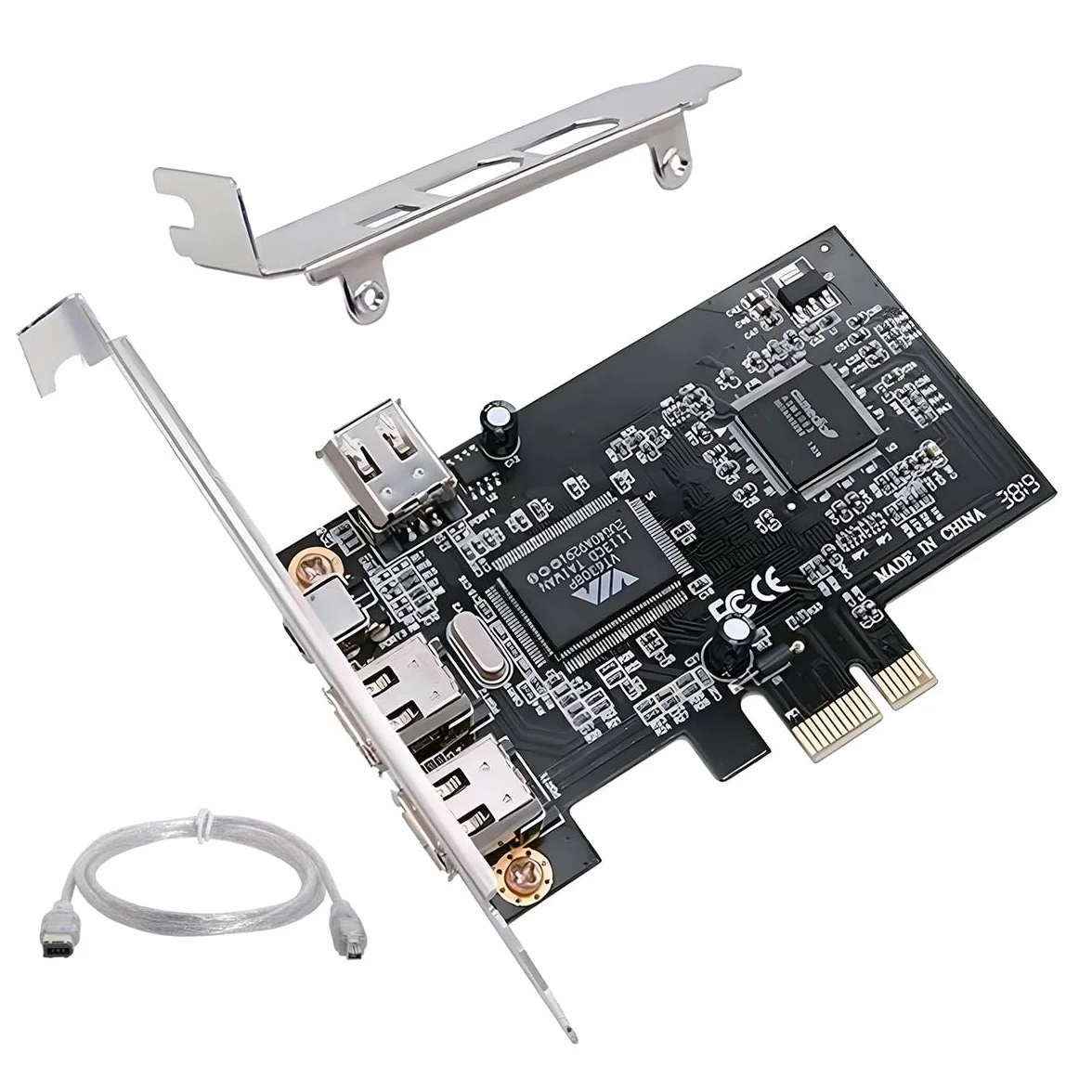 CY Scheda di acquisizione PCI-E 1X 4X 16X a Firewire 400 IEEE 1394a PCI Express a 4 porte, adattatore IEEE-1394 400 Mbps a 6 pin e 4 pin per Windows, Mac OS, Linux