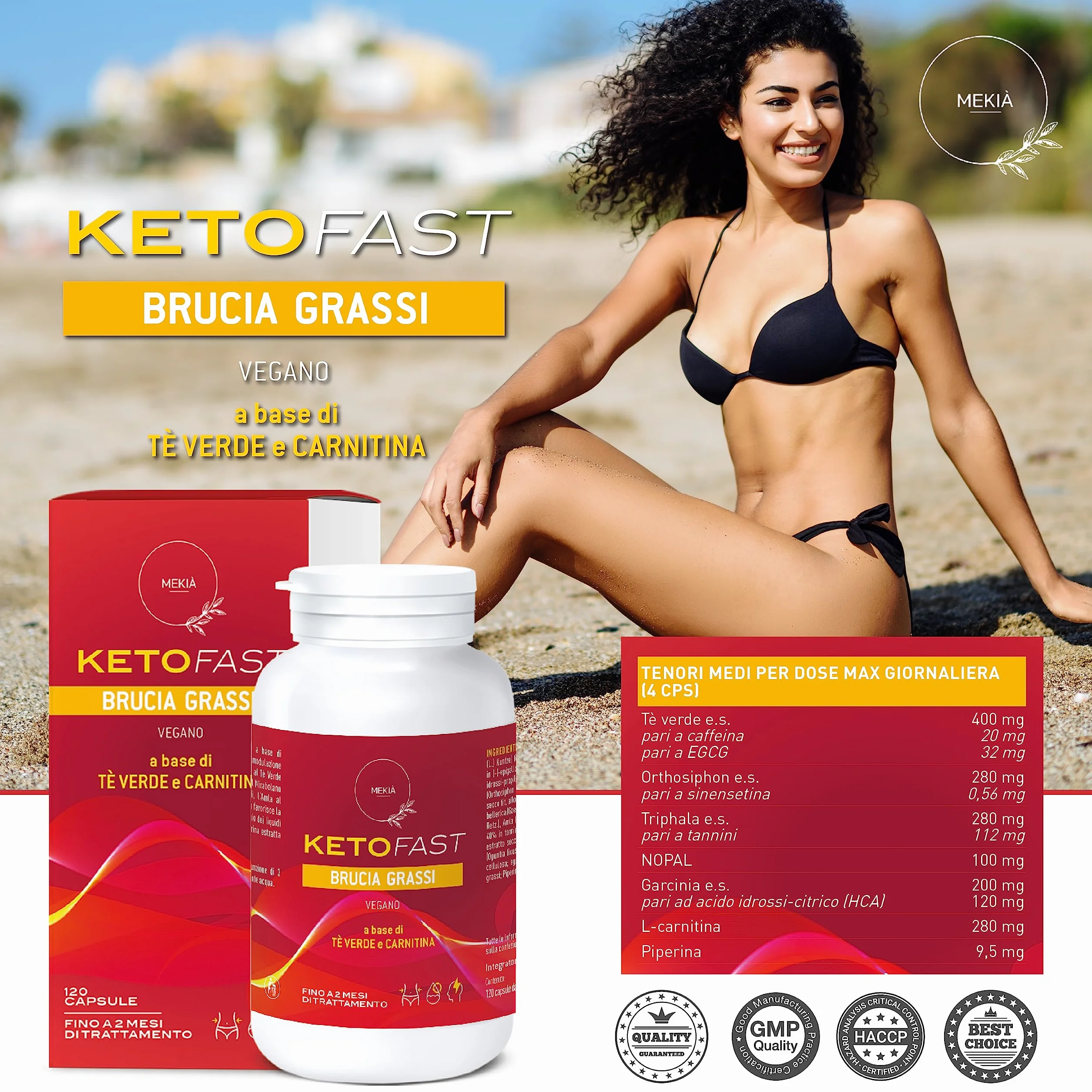 Integratore Alimentare Carnitina Garcinia Cambogia Tè Verde Piperina – 120 Capsule Alta Concentrazione per Metabolismo e Controllo Peso