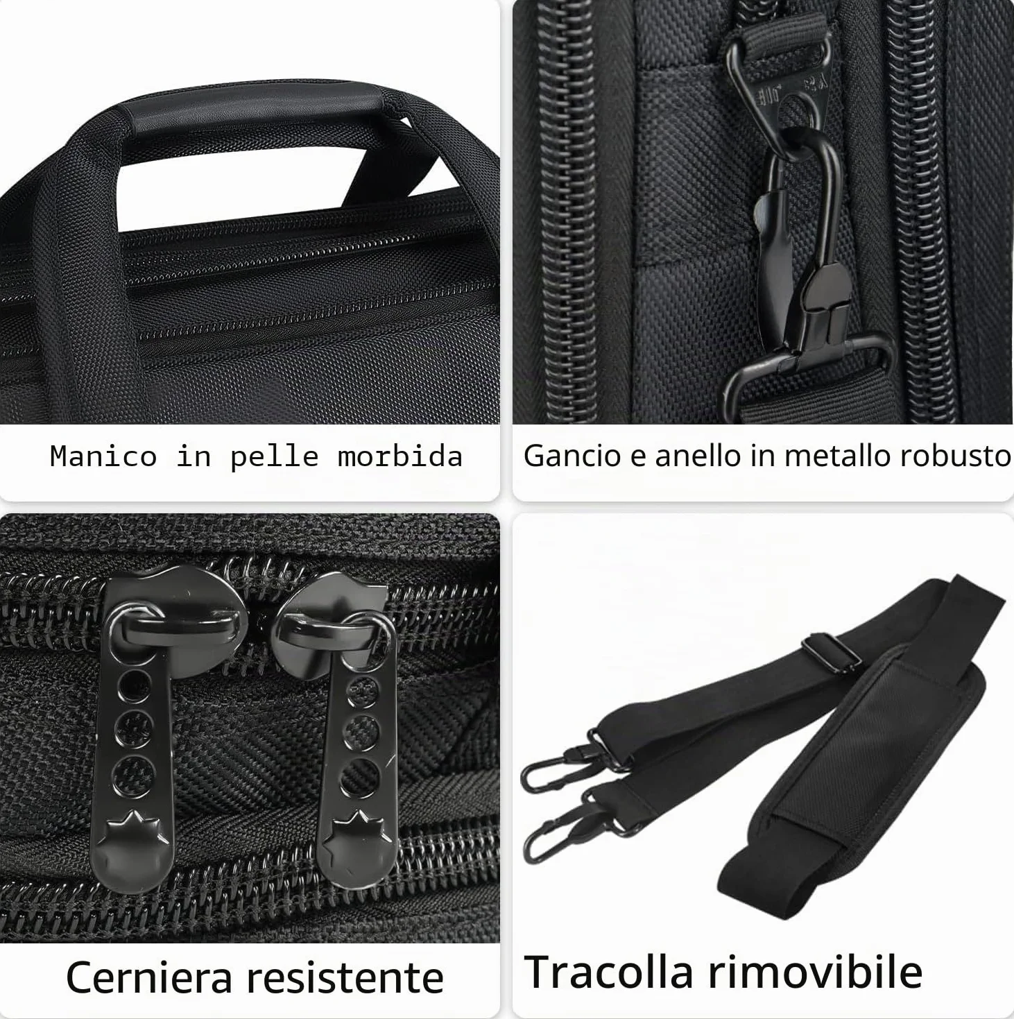 Taygeer Borsa Porta PC, 17 Pollici Borsa per PC Portatile Notebook Impermeabile Borse a Tracolla per Laptop Borse da Lavoro per Uomini Donne Insegnanti Affari Viaggi Universitari, Nero