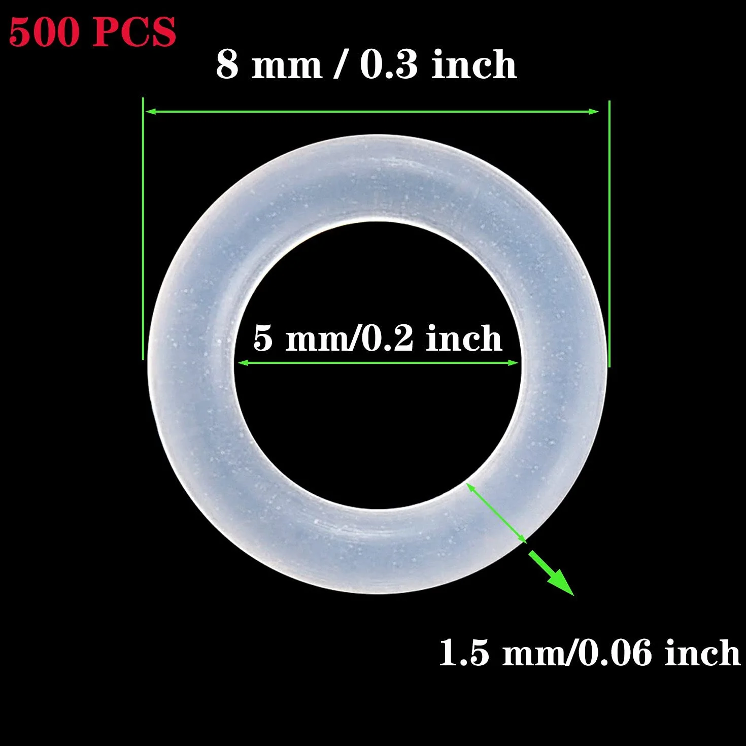 Litorange Silicone 500PCS 40A Clear Universal O-Ring Switch Dampeners Keycap Guarnizione di tenuta Rondella (meglio della gomma) per Cherry Keyboard e tasti meccanici