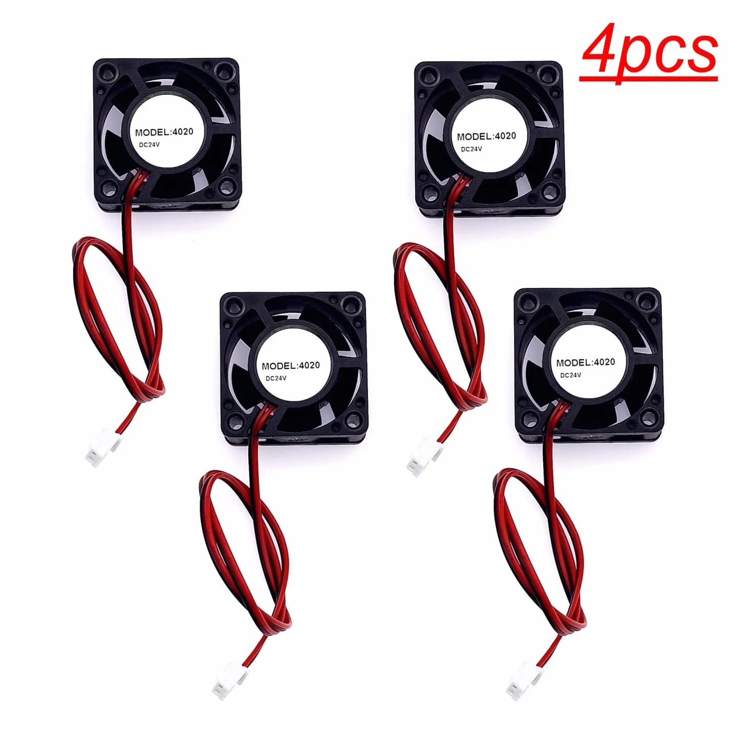 JZK 4PCS 40x40x20 mm DC 24V mini ventola di raffreddamento 40mm con connettore a 2 pin, 7700 rpm, 0.04A, 4020 ventola DC brushless 4cm per scheda di sviluppo, scheda grafica, ventola per stampante 3D